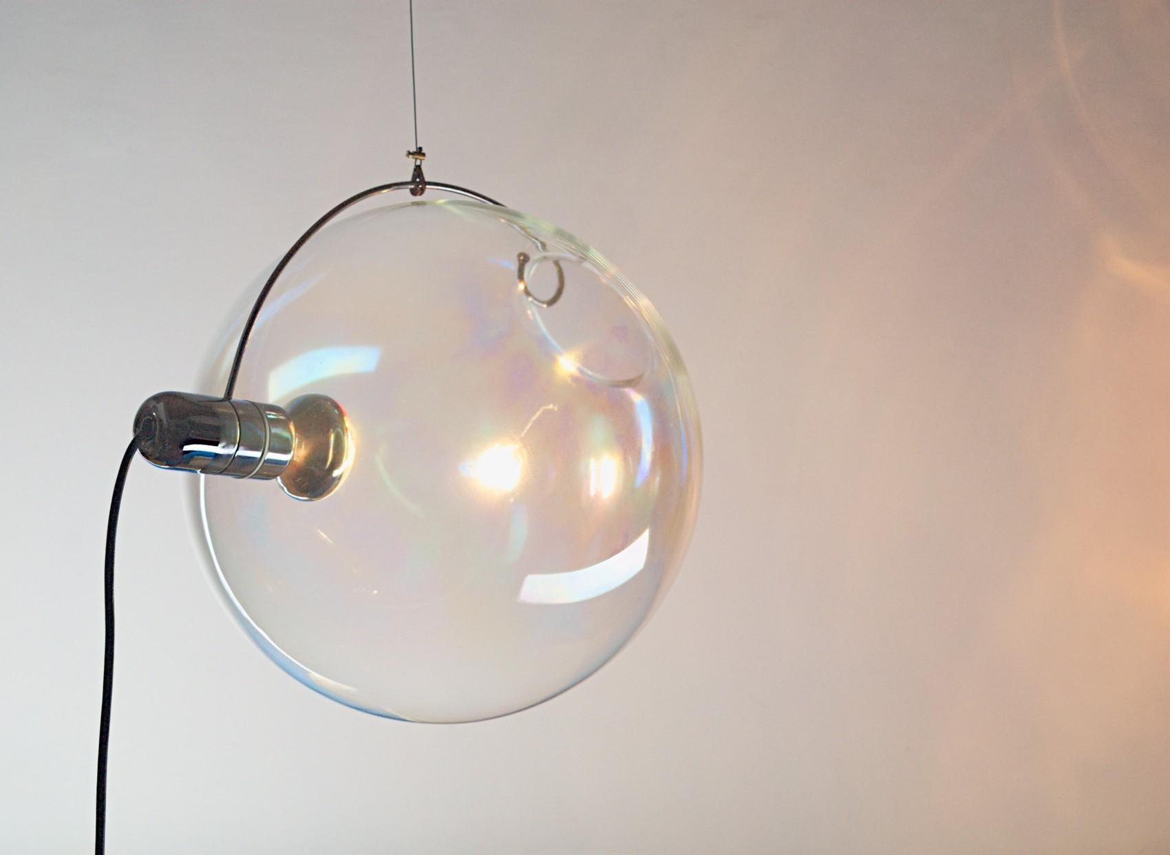 Carlo Nason Lumenform, Two Sona Lamps Iridescent Murano Glass Anticipates Modern 6