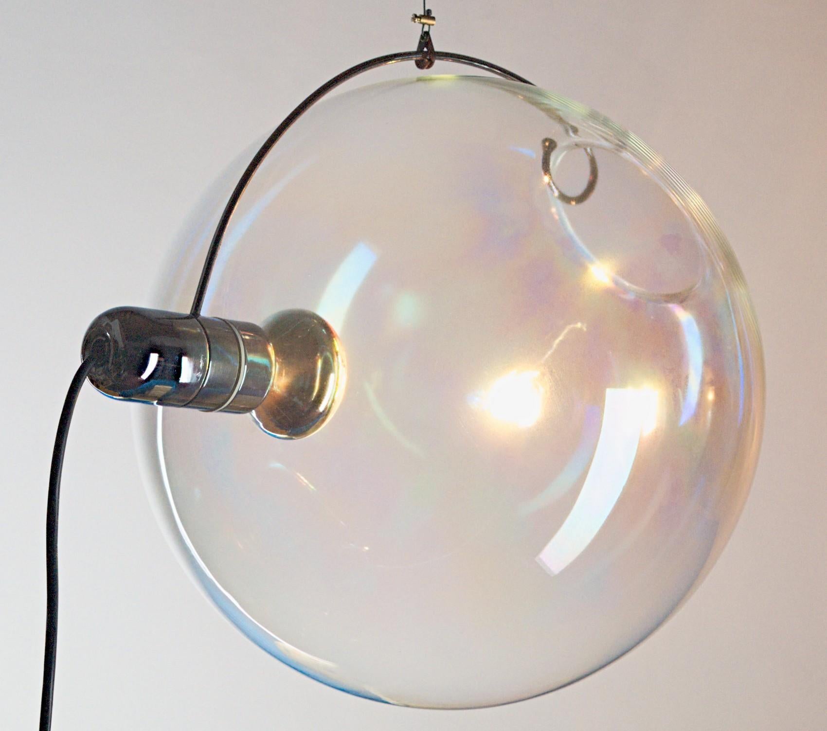 Carlo Nason Lumenform, Two Sona Lamps Iridescent Murano Glass Anticipates Modern 9