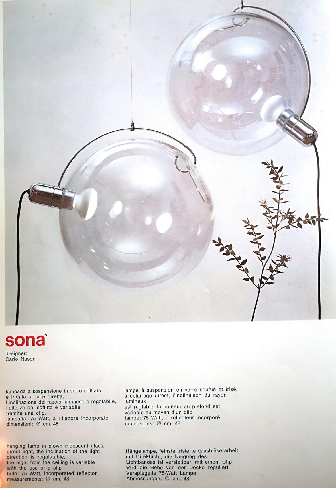 Carlo Nason Lumenform, Two Sona Lamps Iridescent Murano Glass Anticipates Modern 12