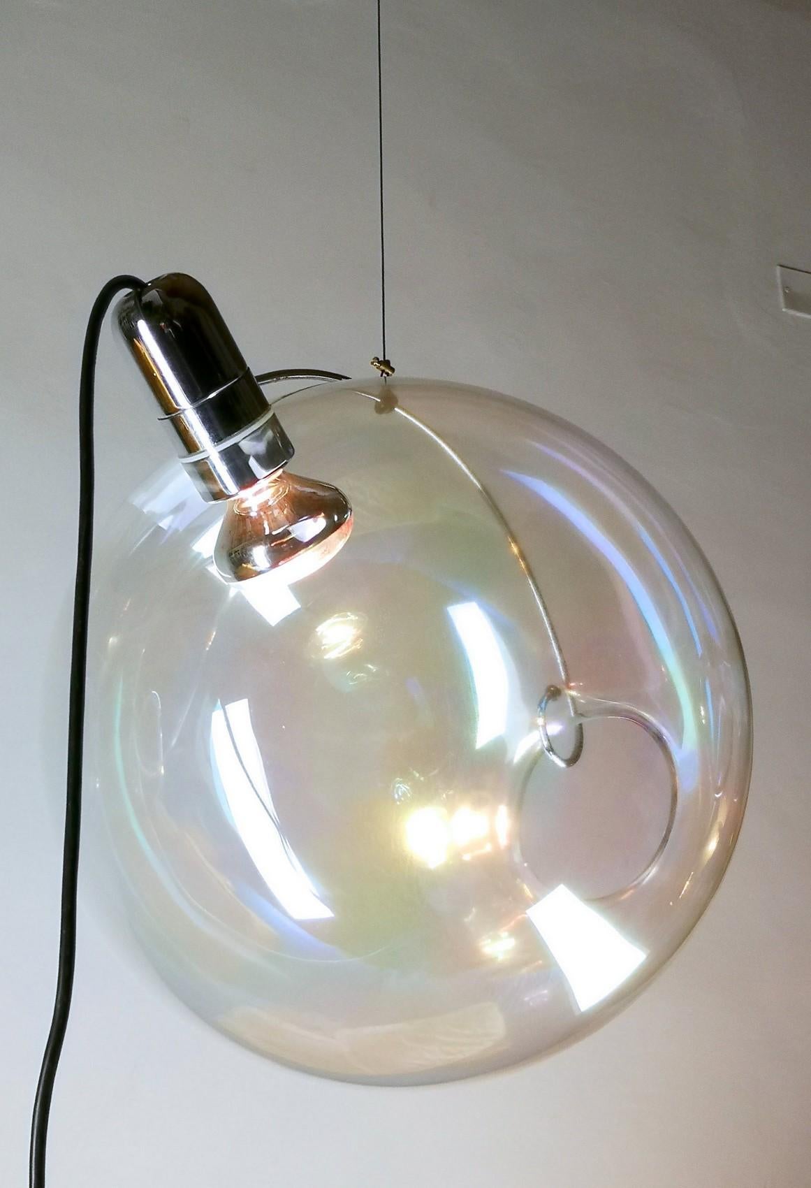 Carlo Nason Lumenform, Two Sona Lamps Iridescent Murano Glass Anticipates Modern 2