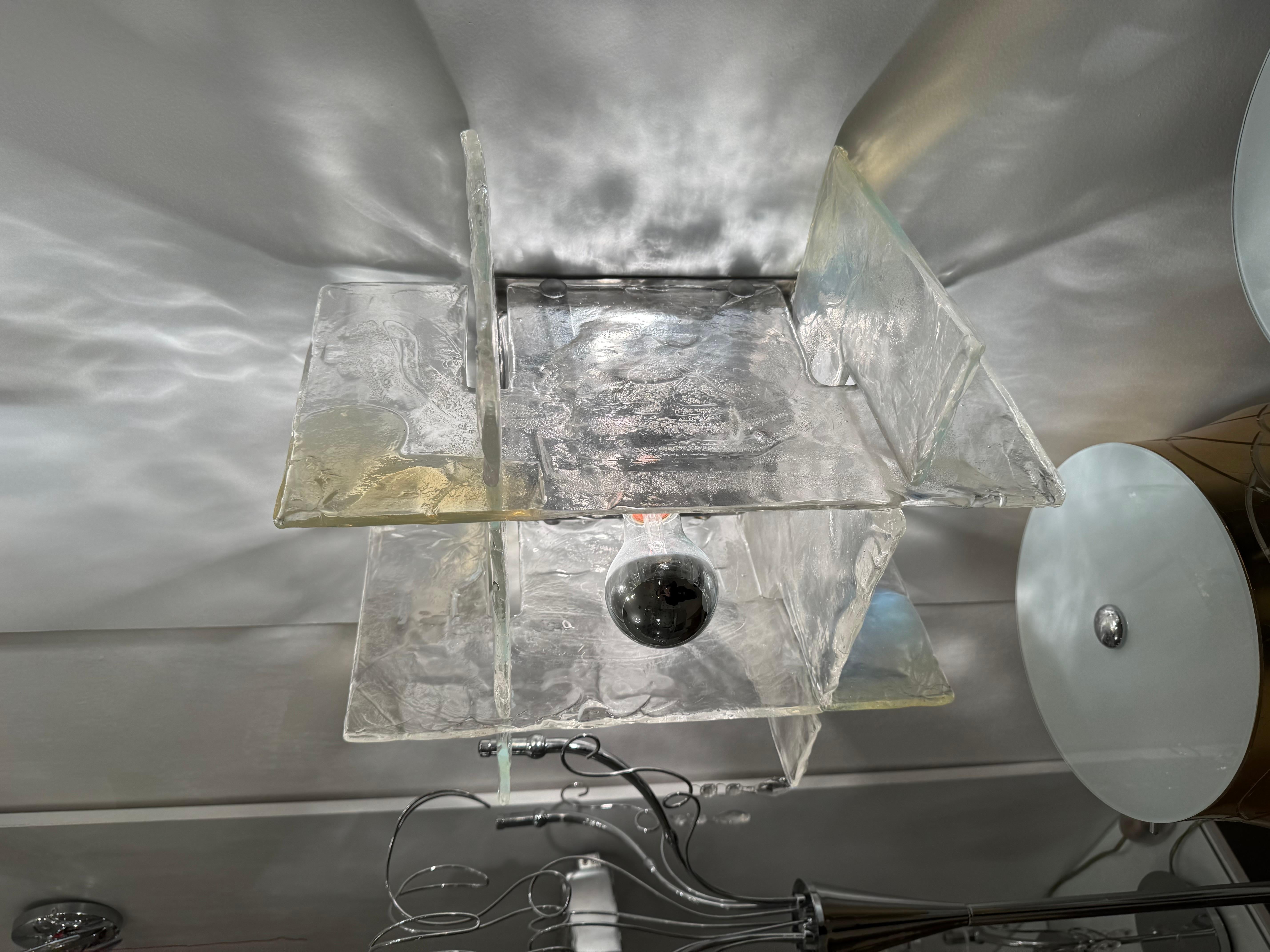 Carlo Nason Mazzega Lampada a Incasso LS 263 vetro iridescente Design Anni '60 in vendita 5