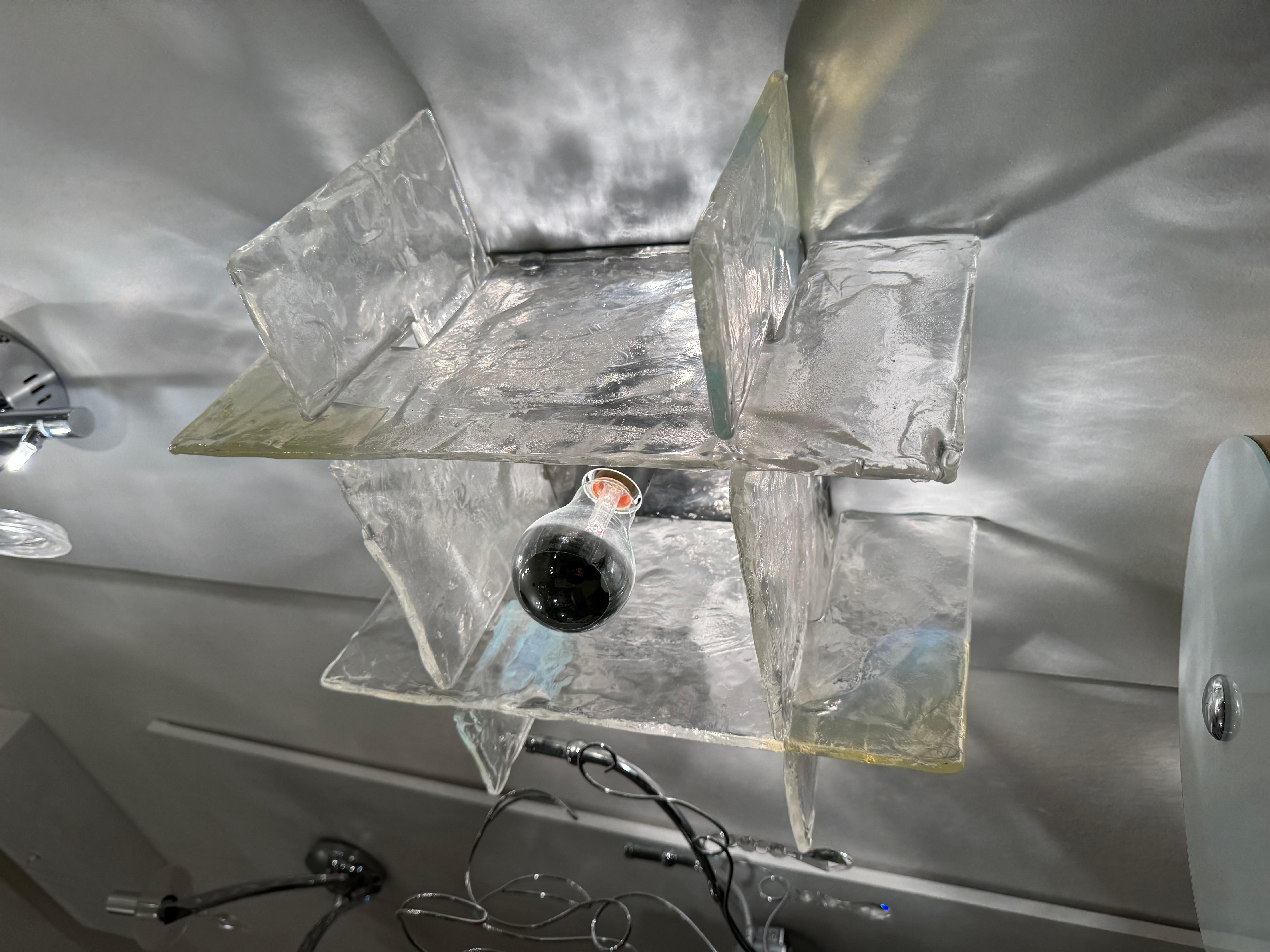 Carlo Nason Mazzega Lampada a Incasso LS 263 vetro iridescente Design Anni '60 in vendita 6