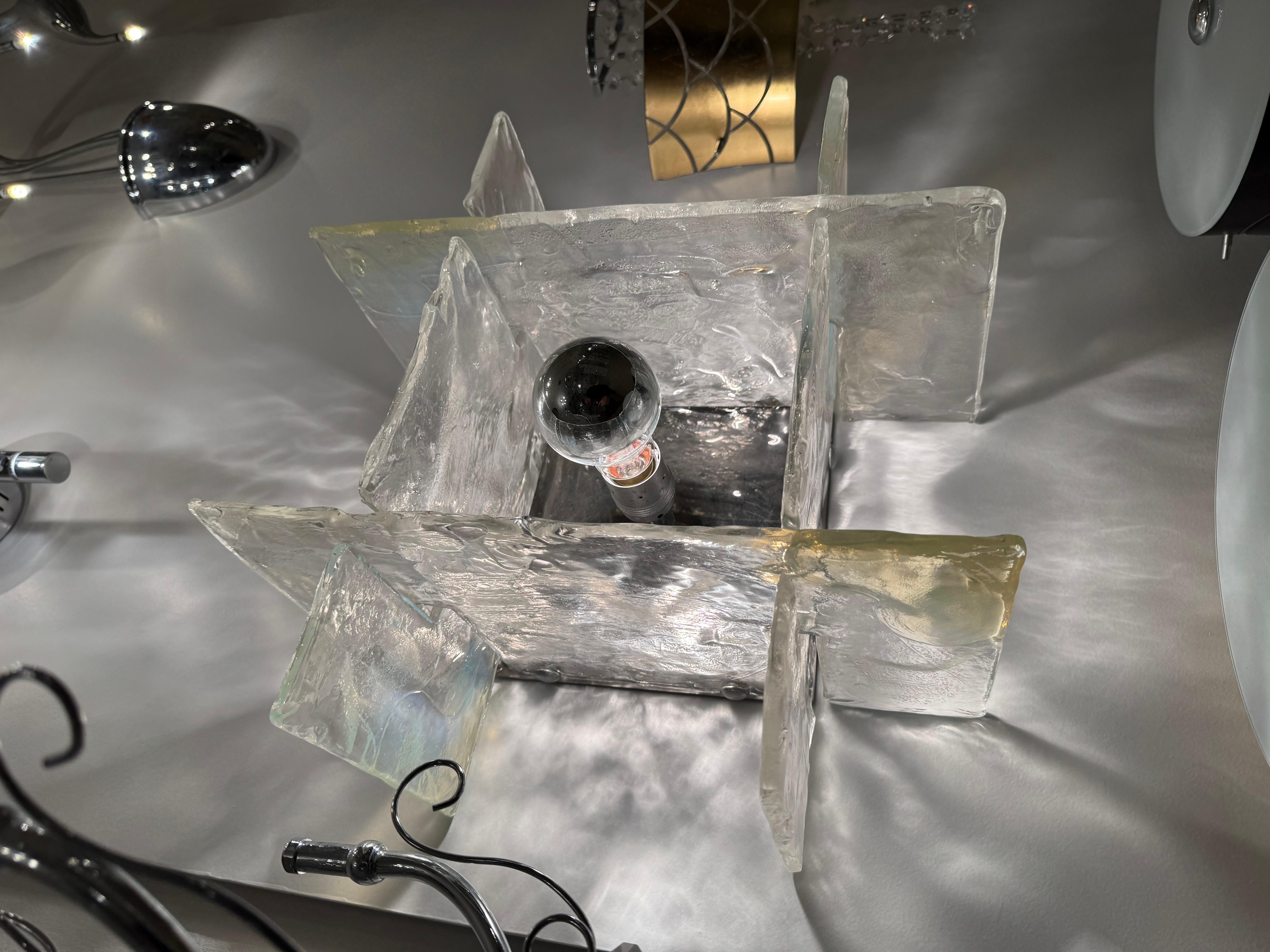 Carlo Nason Mazzega Lampada a Incasso LS 263 vetro iridescente Design Anni '60 in vendita 7