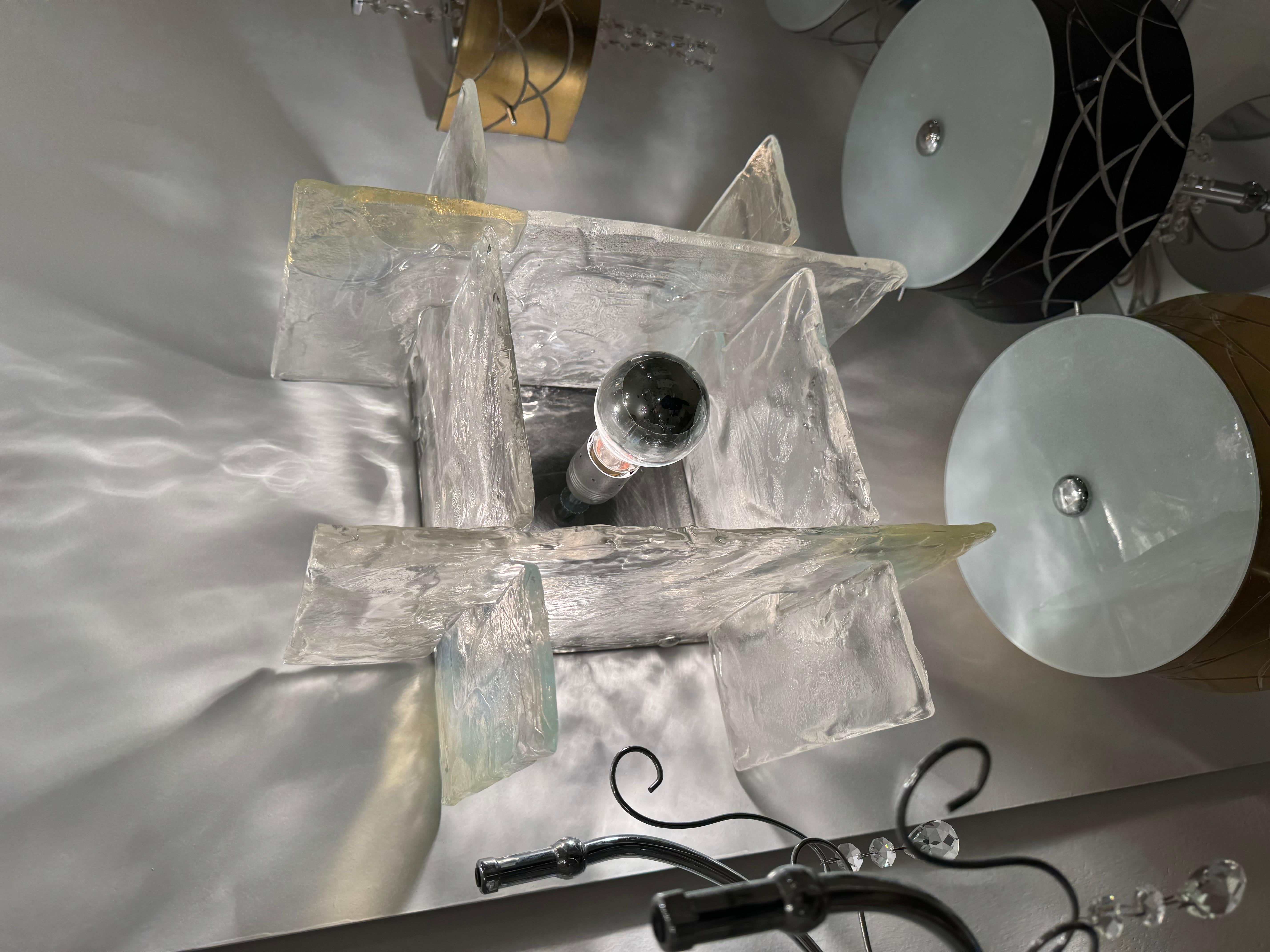 Carlo Nason Mazzega Lampada a Incasso LS 263 vetro iridescente Design Anni '60 in vendita 8