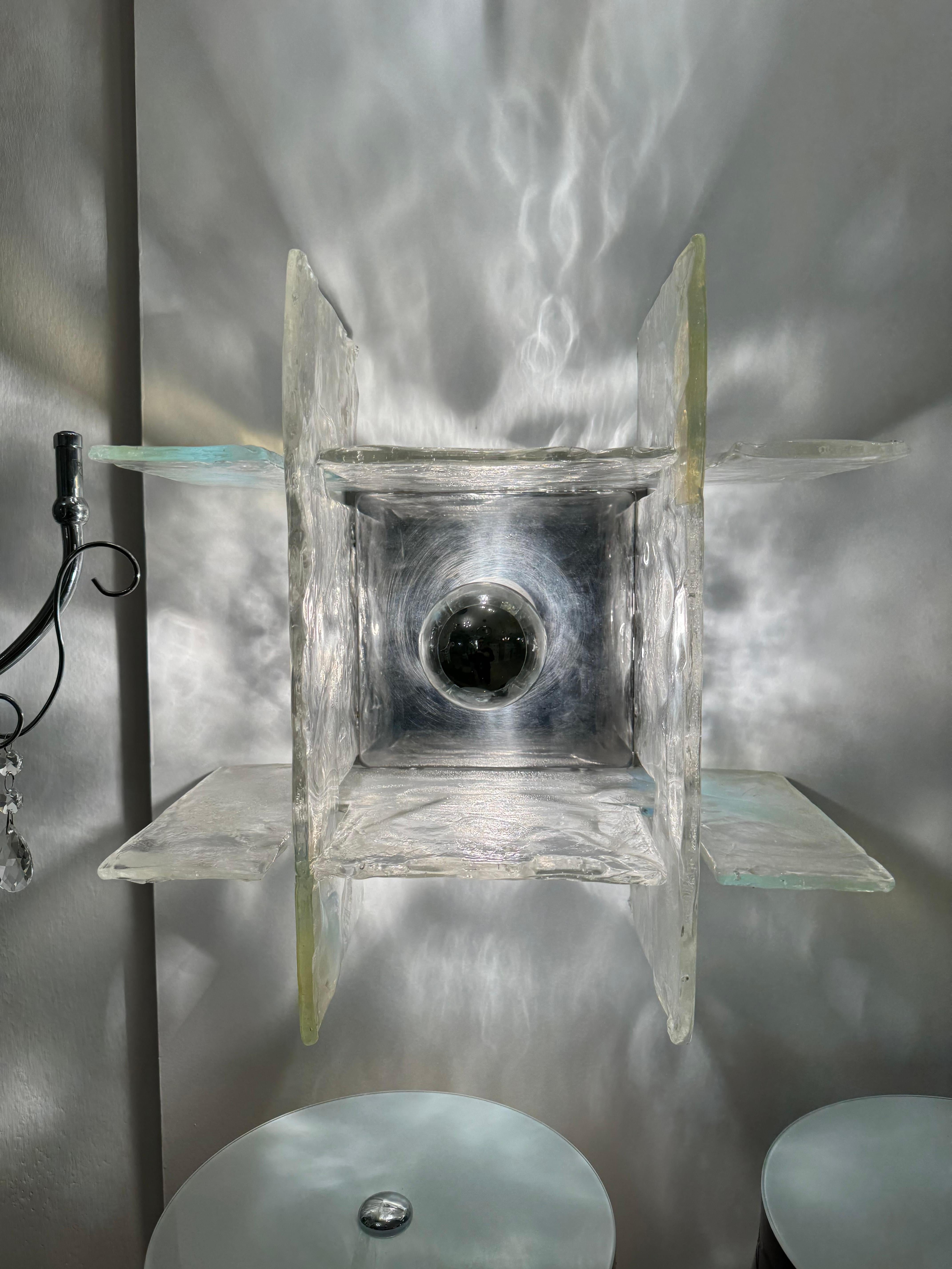 Carlo Nason Mazzega Lampada a Incasso LS 263 vetro iridescente Design Anni '60 in vendita 2