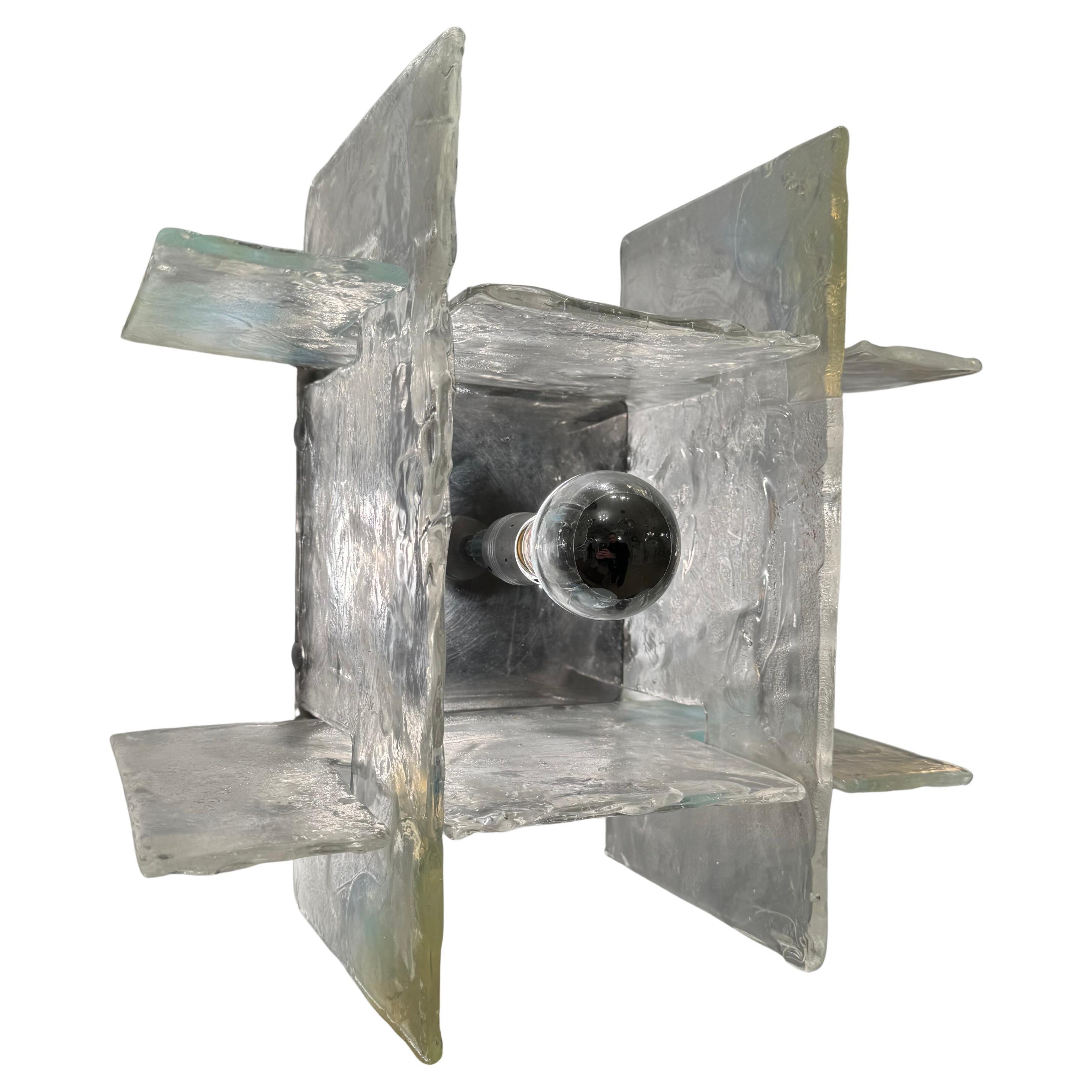 Carlo Nason Mazzega Lampada a Incasso LS 263 vetro iridescente Design Anni 
60 in vendita