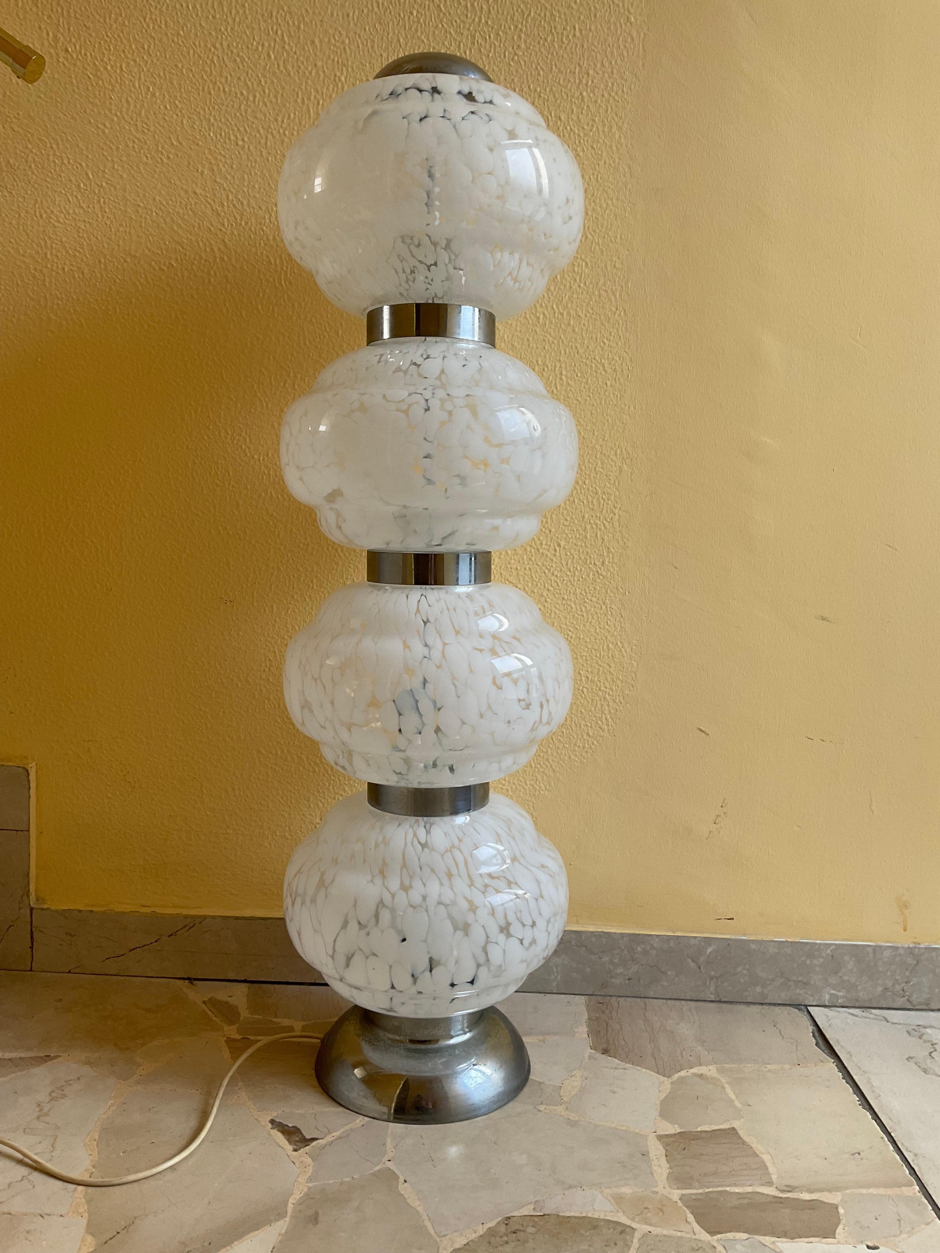CARLO NASON - MAZZEGA - Floor lamp made of blown MURANO glass and steel. For Sale 2