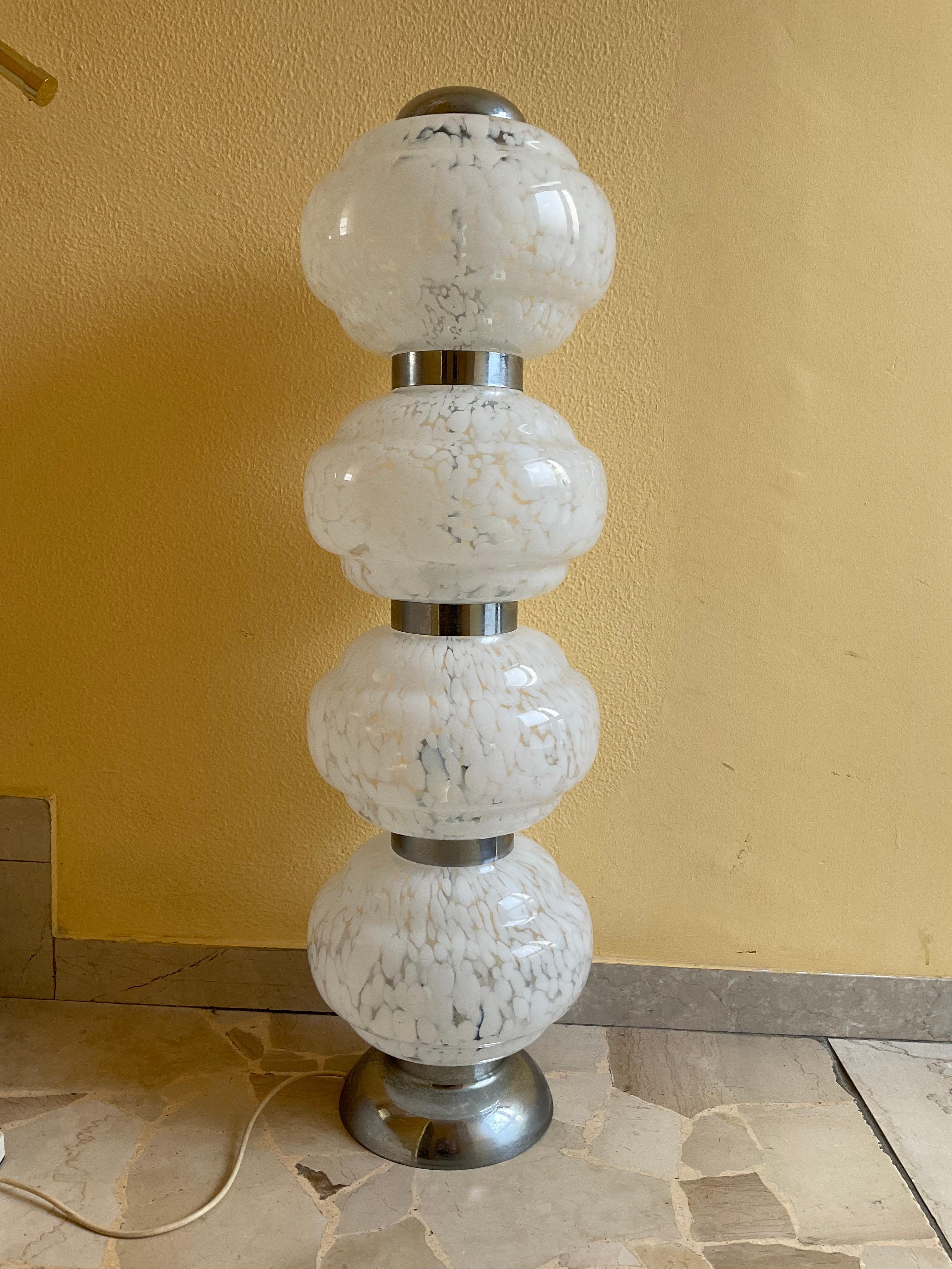 Mid-Century Modern CARLO NASON - MAZZEGA - Floor lamp made of blown MURANO glass and steel. For Sale