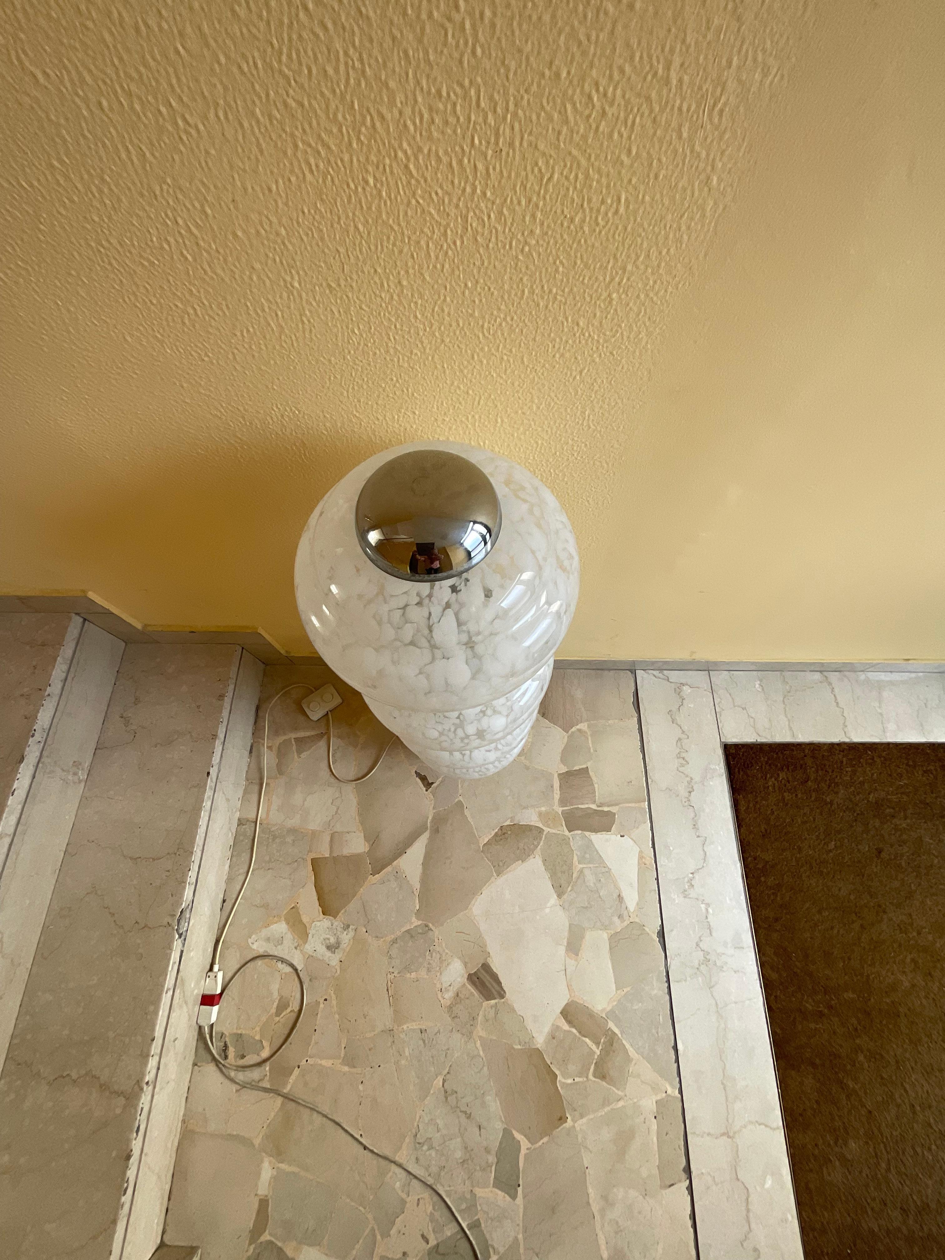 Italian CARLO NASON - MAZZEGA - Floor lamp made of blown MURANO glass and steel. For Sale