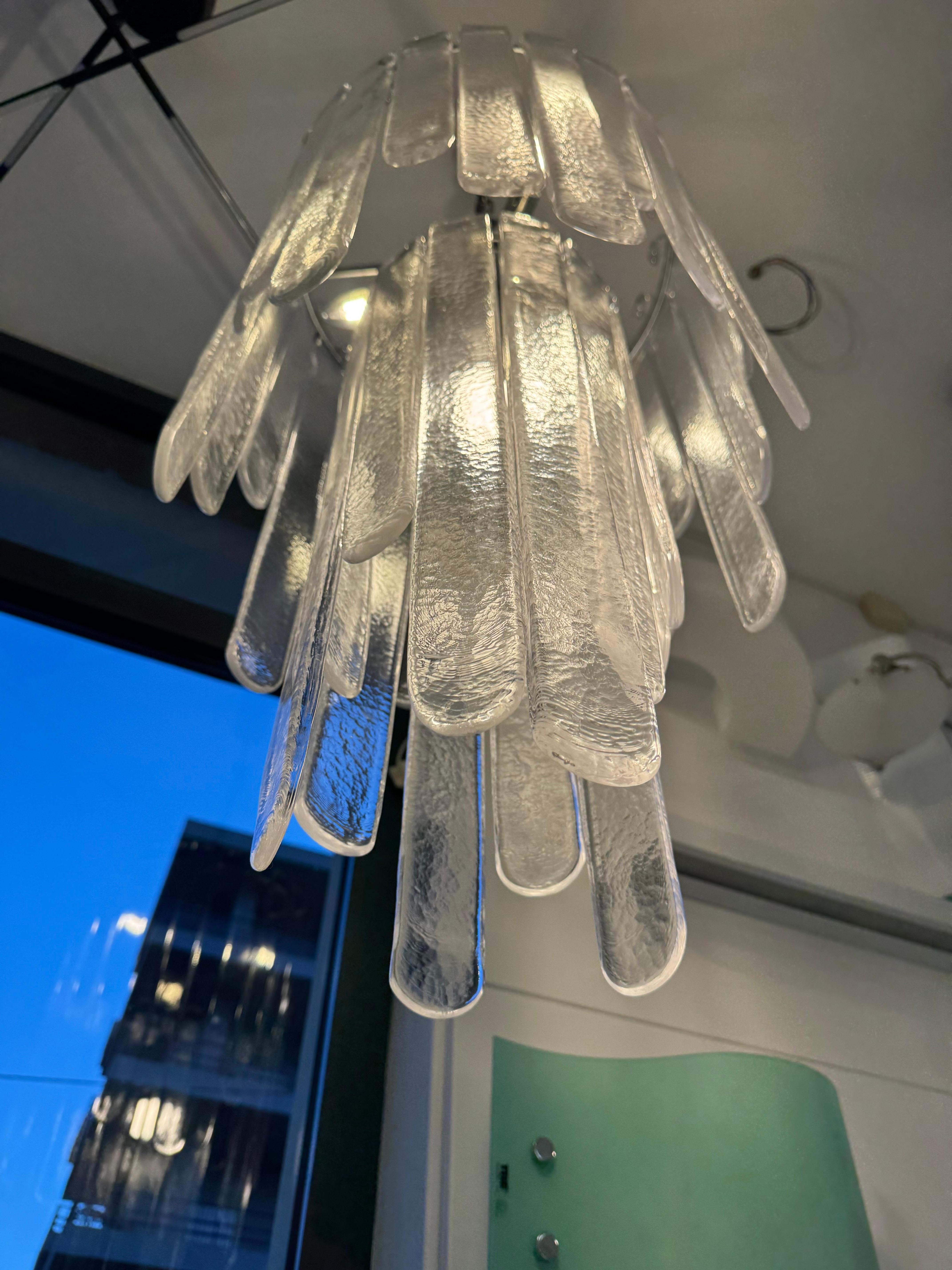 Carlo Nason Mazzega Lampadario Cascata Waterfall Murano Glass 1970's en vente 4