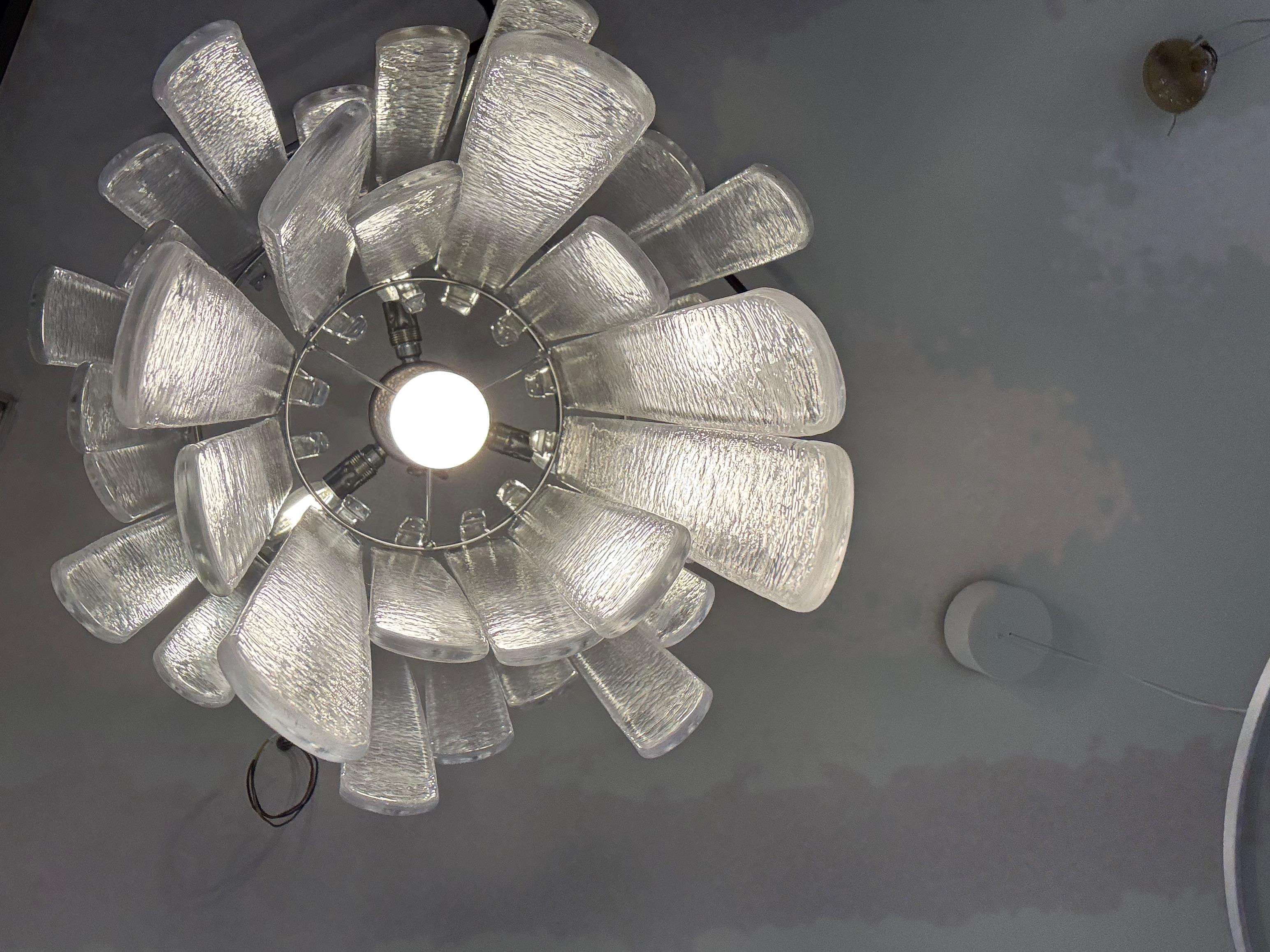 Carlo Nason Mazzega Lampadario Cascata Waterfall Murano Glass 1970's en vente 5