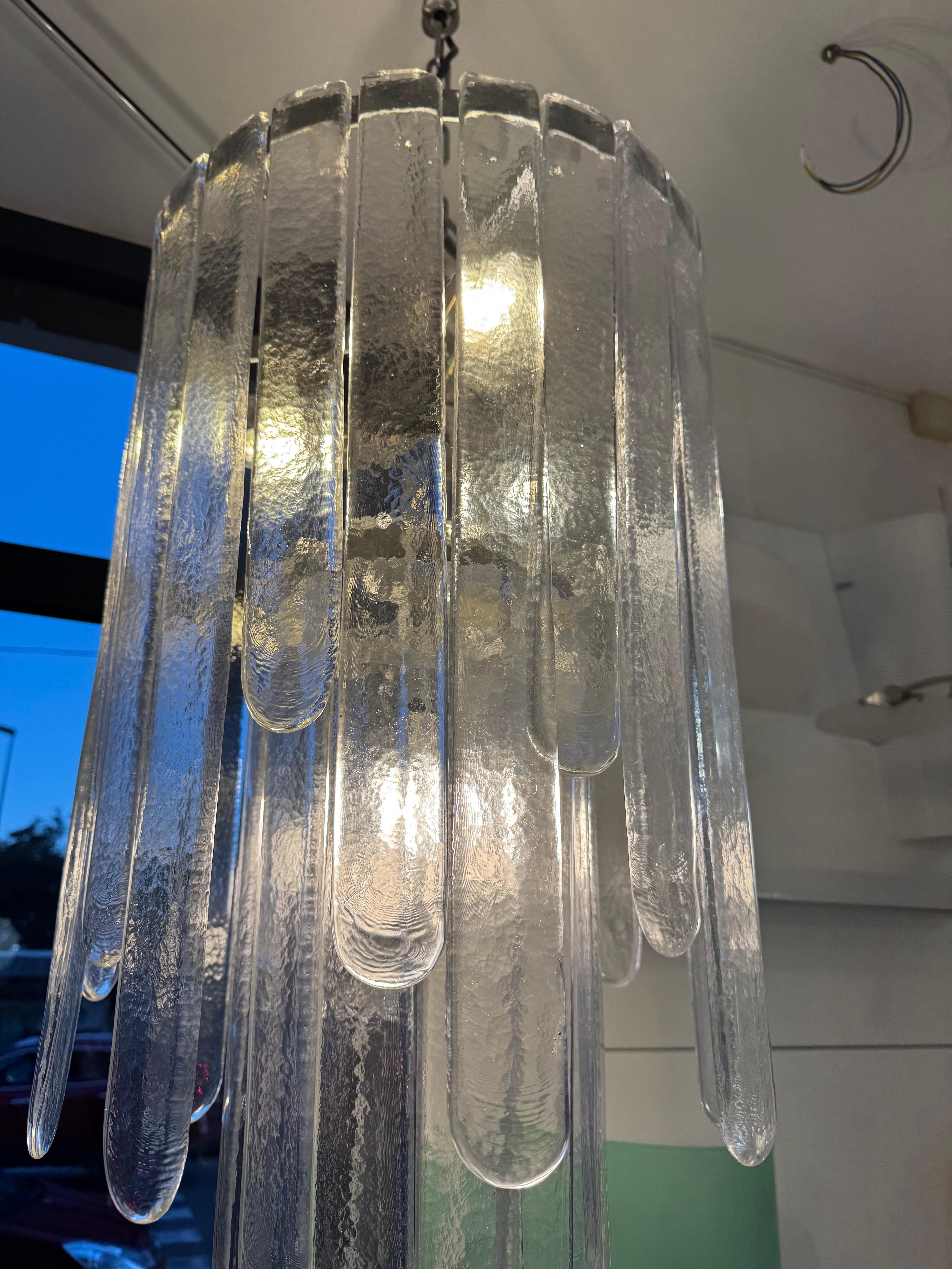 Carlo Nason Mazzega Lampadario Cascata Waterfall Murano Glass 1970's Excellent état - En vente à Taranto, IT