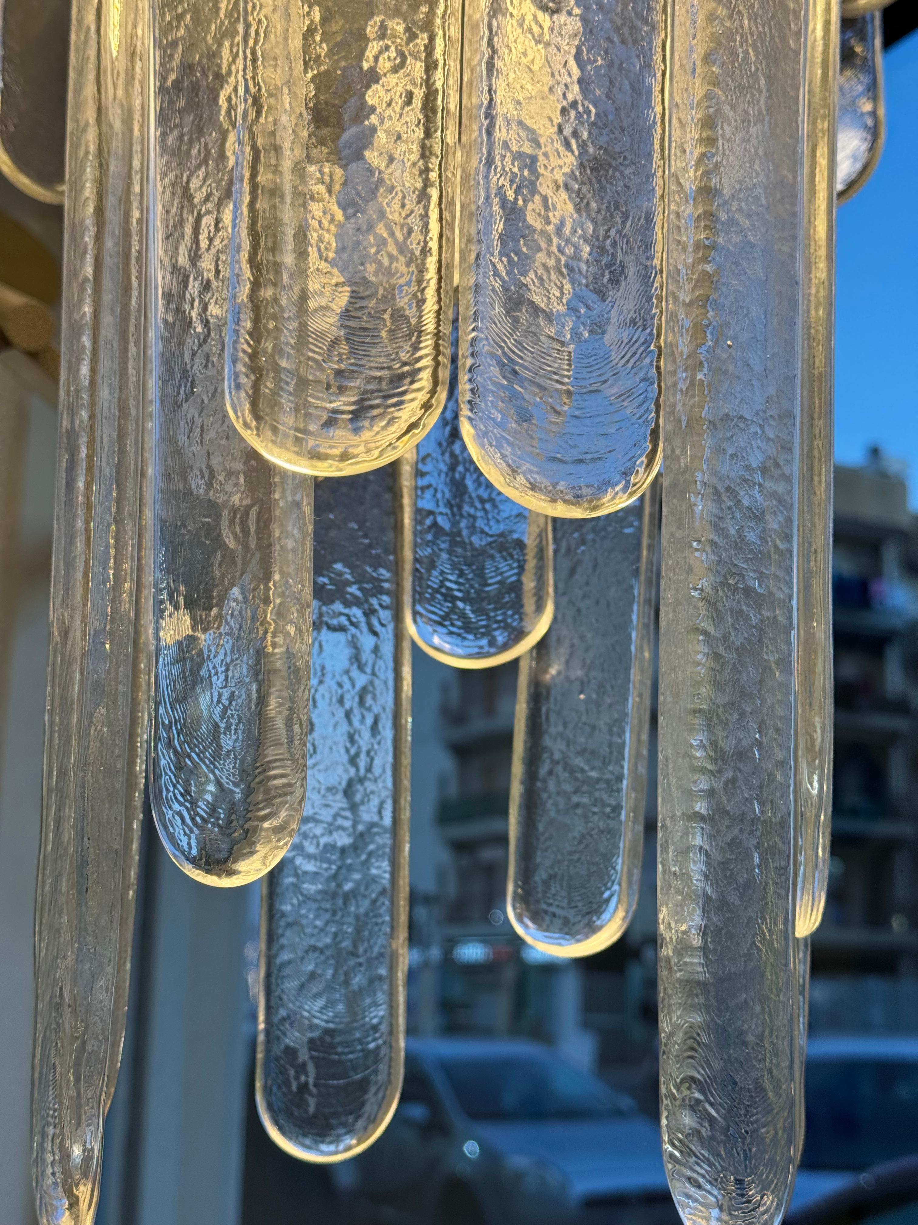 Carlo Nason Mazzega Lampadario Cascata Waterfall Murano Glass 1970's en vente 1