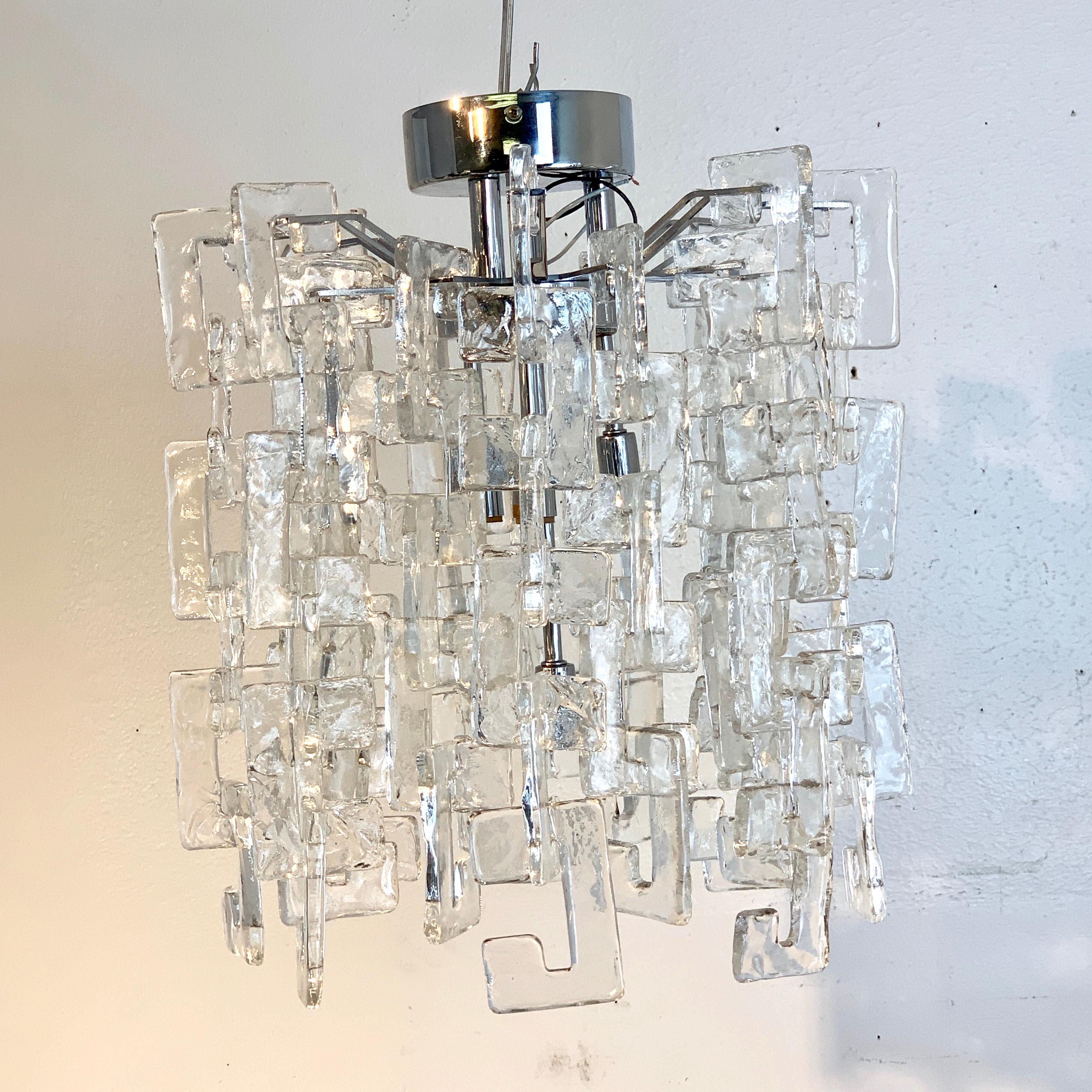 Mid-Century Modern Carlo Nason Mazzega Murano Glass Chandelier