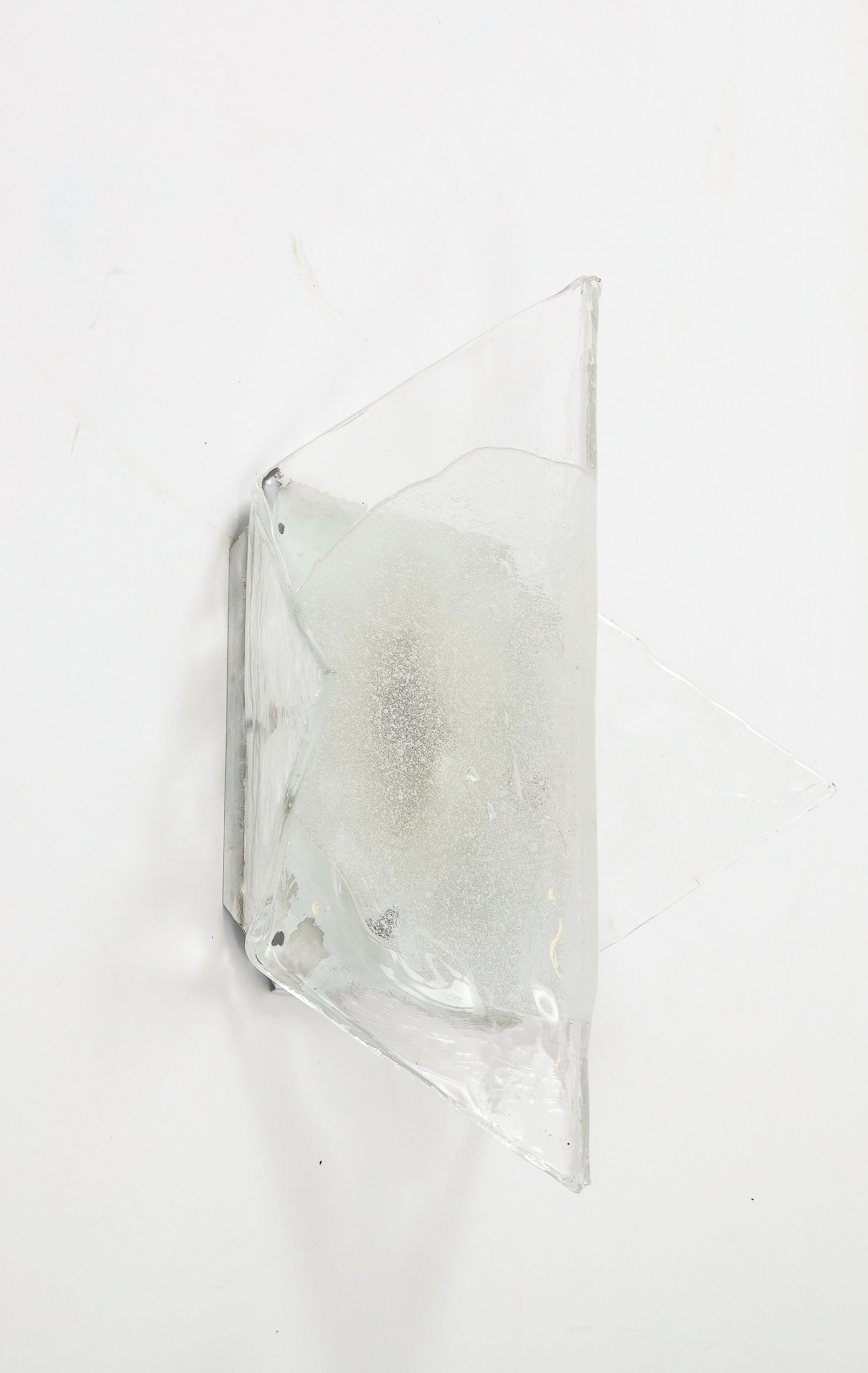 Carlo Nason, Mazzega Origami-Glas-Wandleuchter (Handgefertigt) im Angebot
