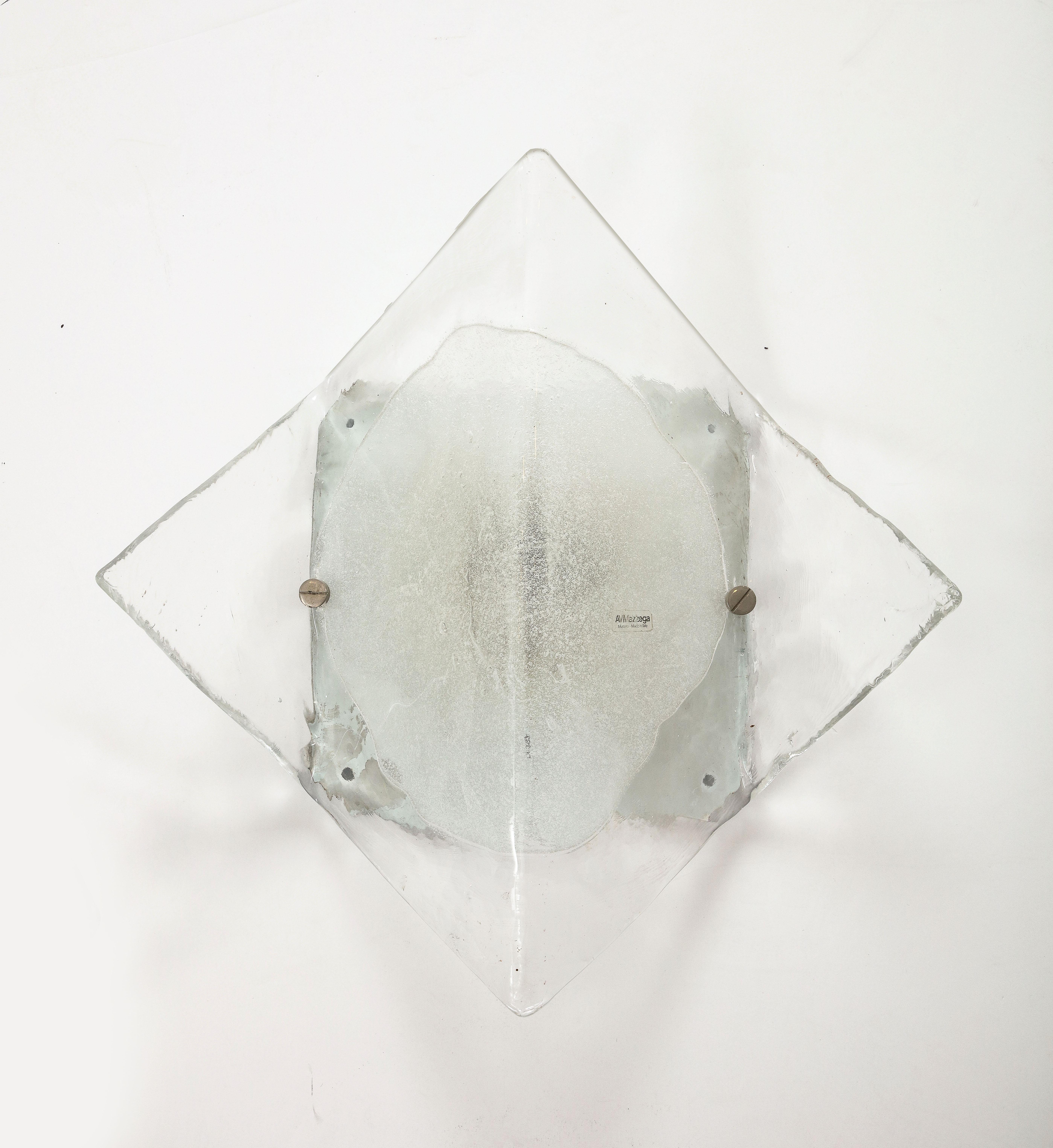 Carlo Nason, Mazzega Origami-Glas-Wandleuchter (Metall) im Angebot