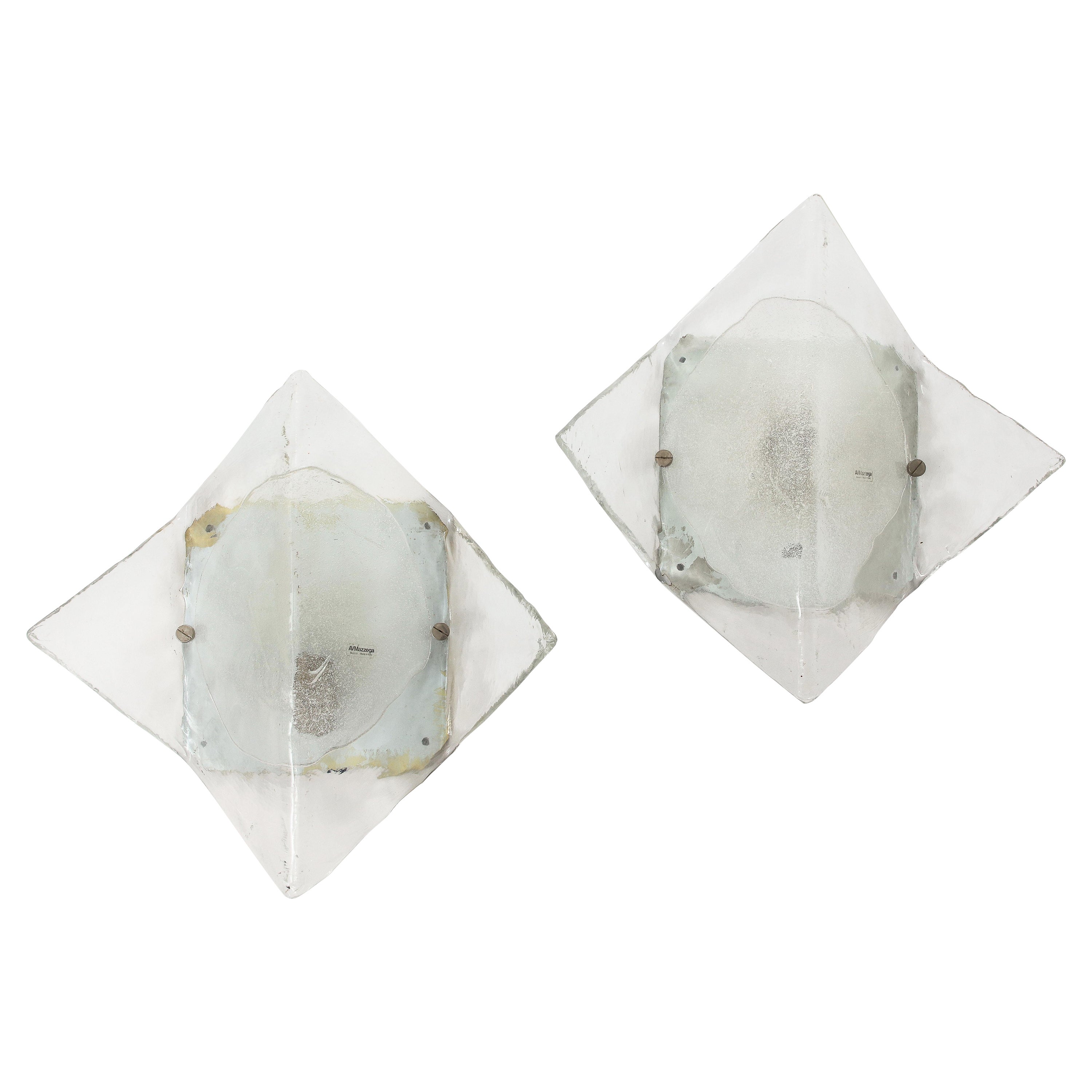 Carlo Nason, Apliques de cristal Origami Mazzega en venta