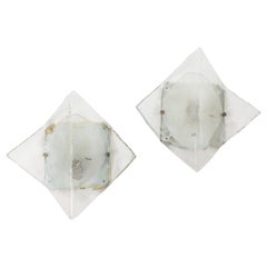 Carlo Nason, Mazzega Origami Glass Sconces