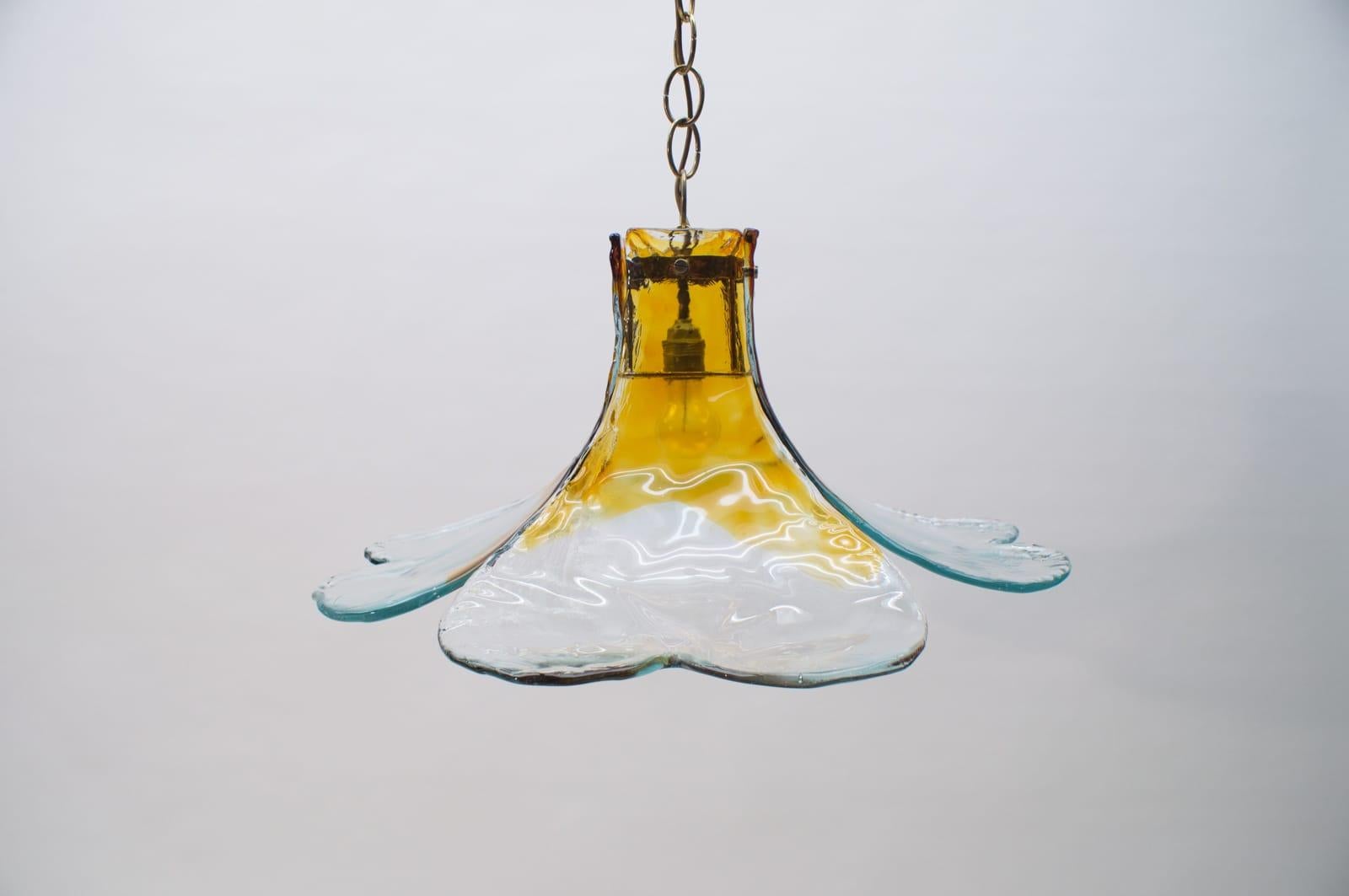 Space Age Carlo Nason Mazzega Pendant Lamp for J.T. Kalmar in Murano Glass, 1970s For Sale