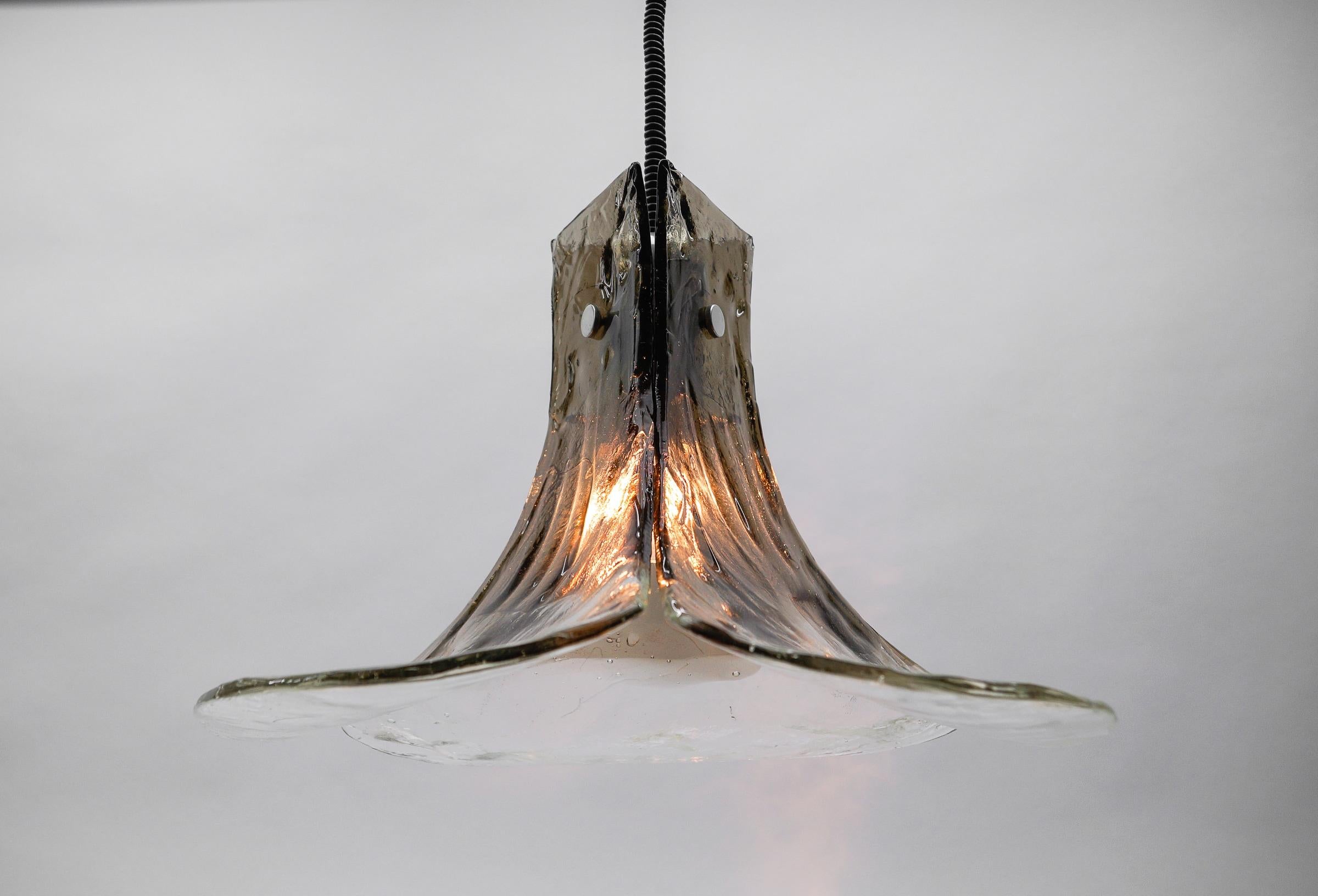 Space Age Carlo Nason Mazzega Pendant Lamp for J.T. Kalmar in Murano Glass, 1970s For Sale