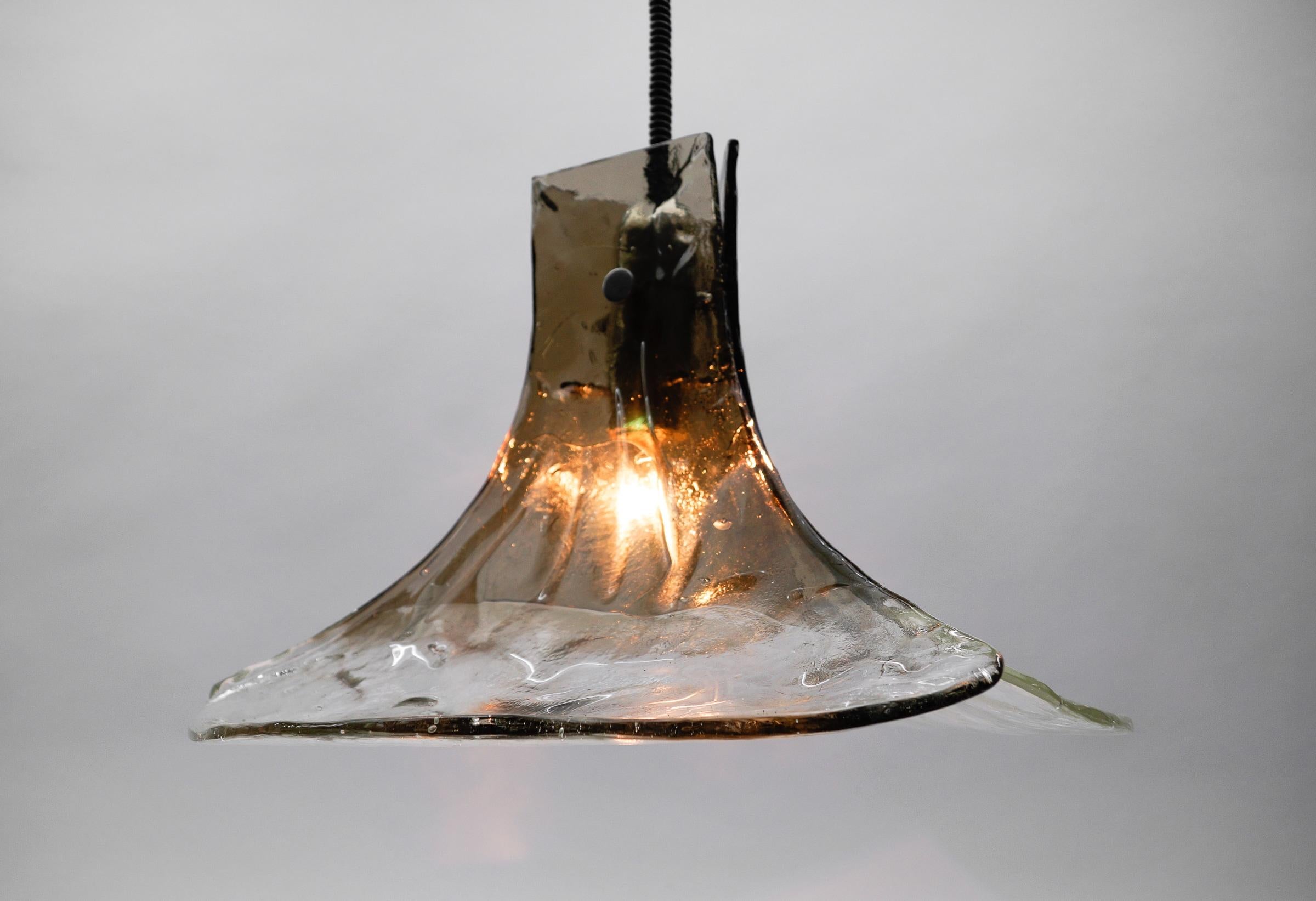 German Carlo Nason Mazzega Pendant Lamp for J.T. Kalmar in Murano Glass, 1970s For Sale