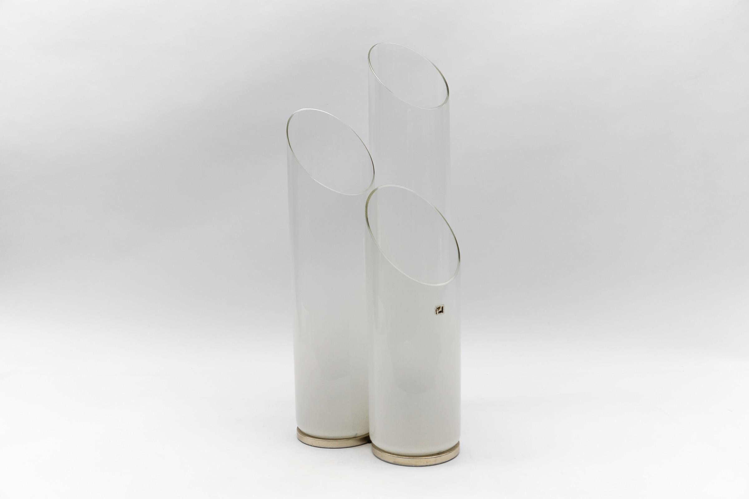 Carlo Nason Mazzega Tischlampe Metall Chrom Murano Glas 1970 Italien.  Seltenes Auto (Italienisch) im Angebot