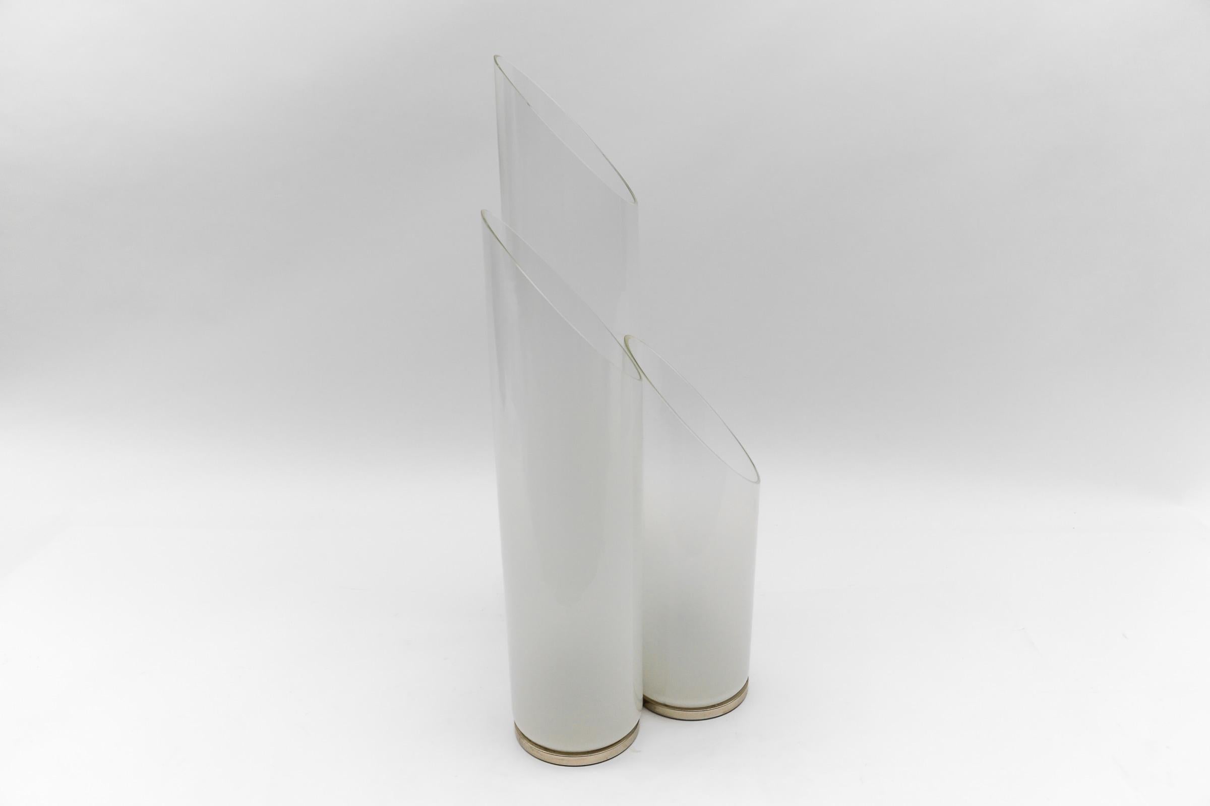Carlo Nason Mazzega Tischlampe Metall Chrom Murano Glas 1970 Italien.  Seltenes Auto (Mitte des 20. Jahrhunderts) im Angebot
