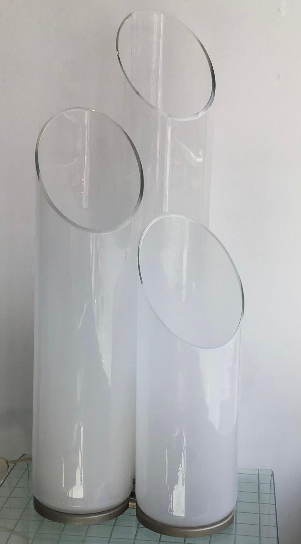 Carlo Nason “Mazzega”Table Lamp Metal Crome Murano Glass, 1970, Italy For Sale 4