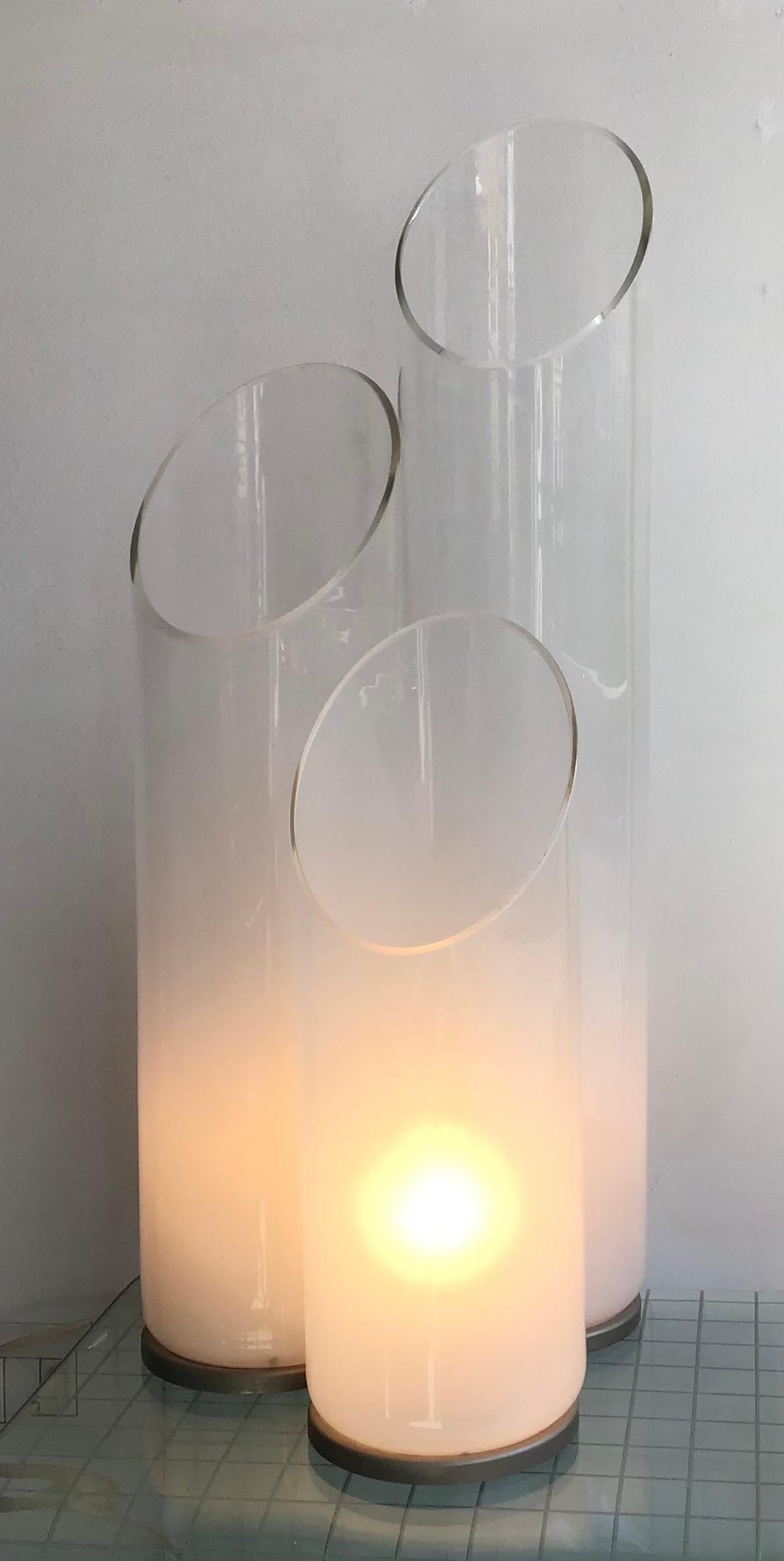 Carlo Nason “Mazzega”Table Lamp Metal Crome Murano Glass, 1970, Italy For Sale 7