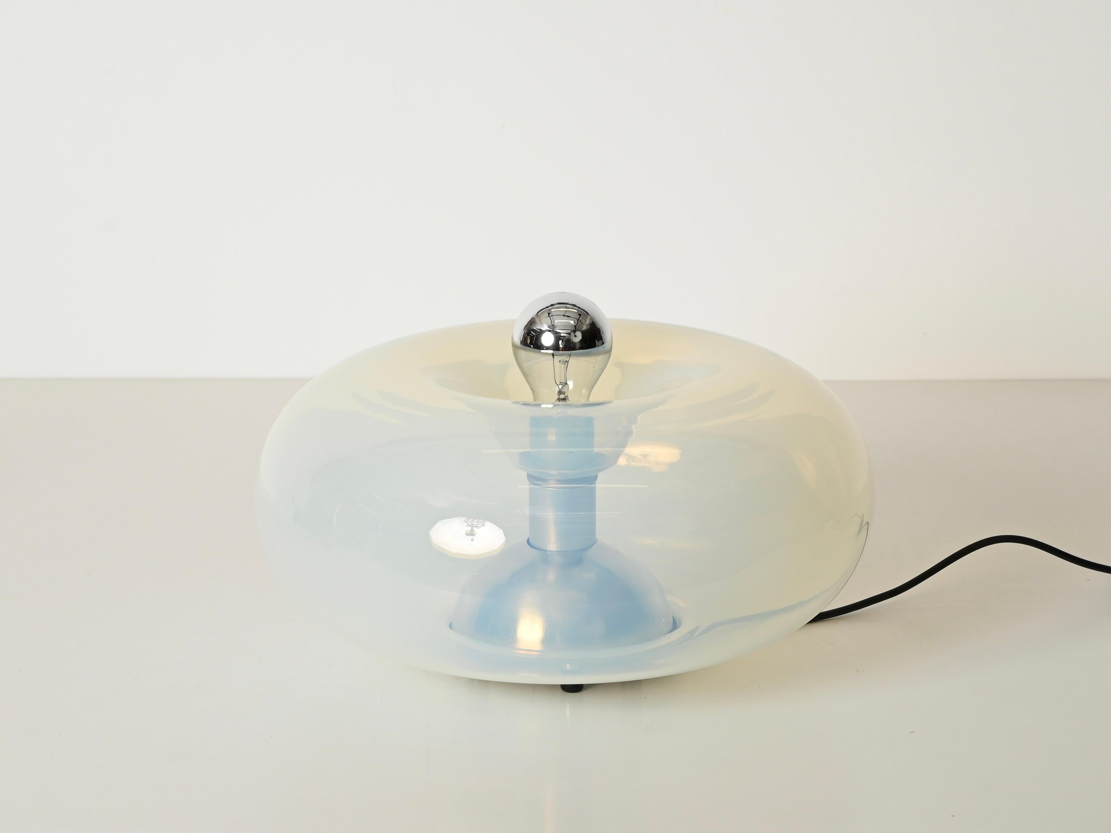Carlo Nason Medusa Tischleuchte aus perlglänzendem Murano Glas für Leucos, Italien 1960 (Moderne der Mitte des Jahrhunderts) im Angebot