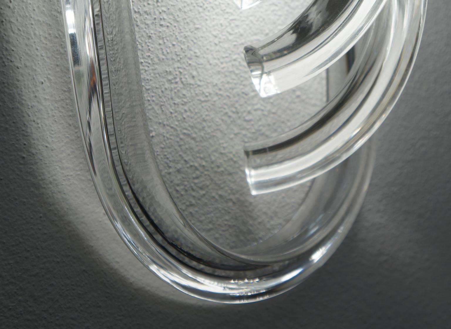 Carlo Nason Mid-Century Modern Crystal Pair of Murano Glass Wall Sconces, 1990 4