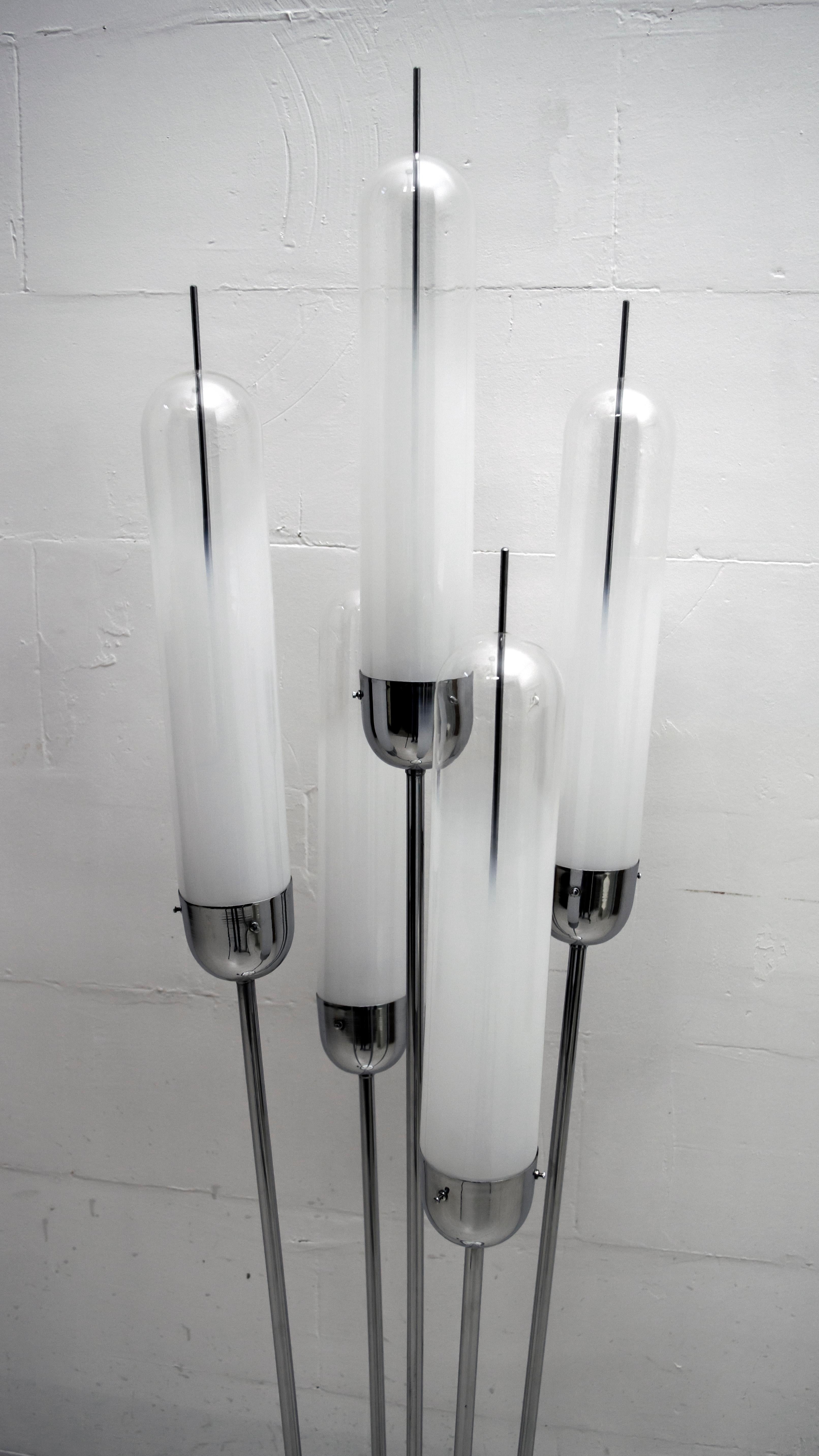 Italian Carlo Nason Mid-Century Modern Floor Lamp Blown Glass for Mazzega, 1970s