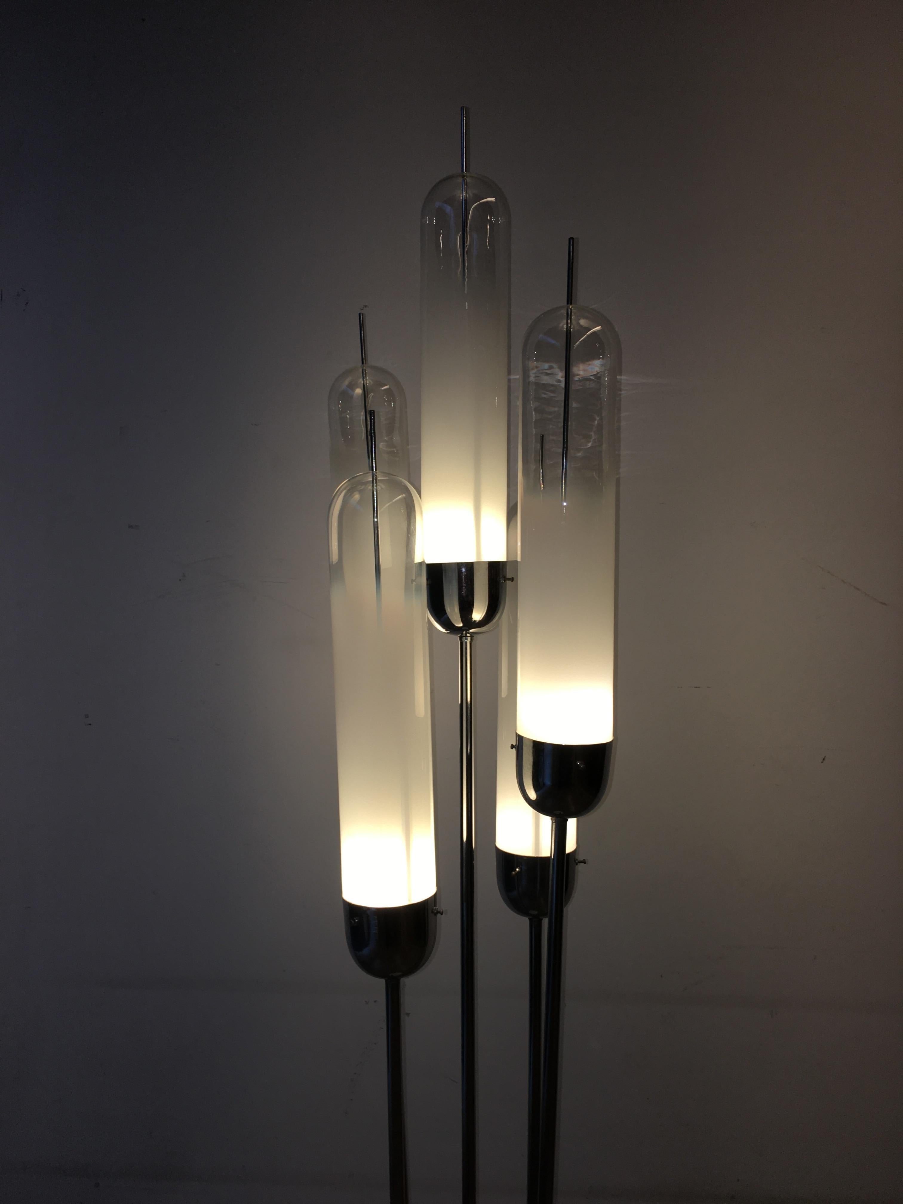 Late 20th Century Carlo Nason Mid-Century Modern Floor Lamp Blown Glass for Mazzega, 1970s