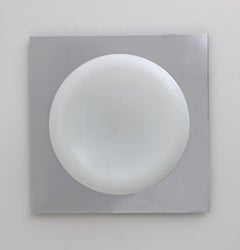 Carlo Nason Mid-century Modern Italian Steel and Murano Glass Wall Lamp, 1970s