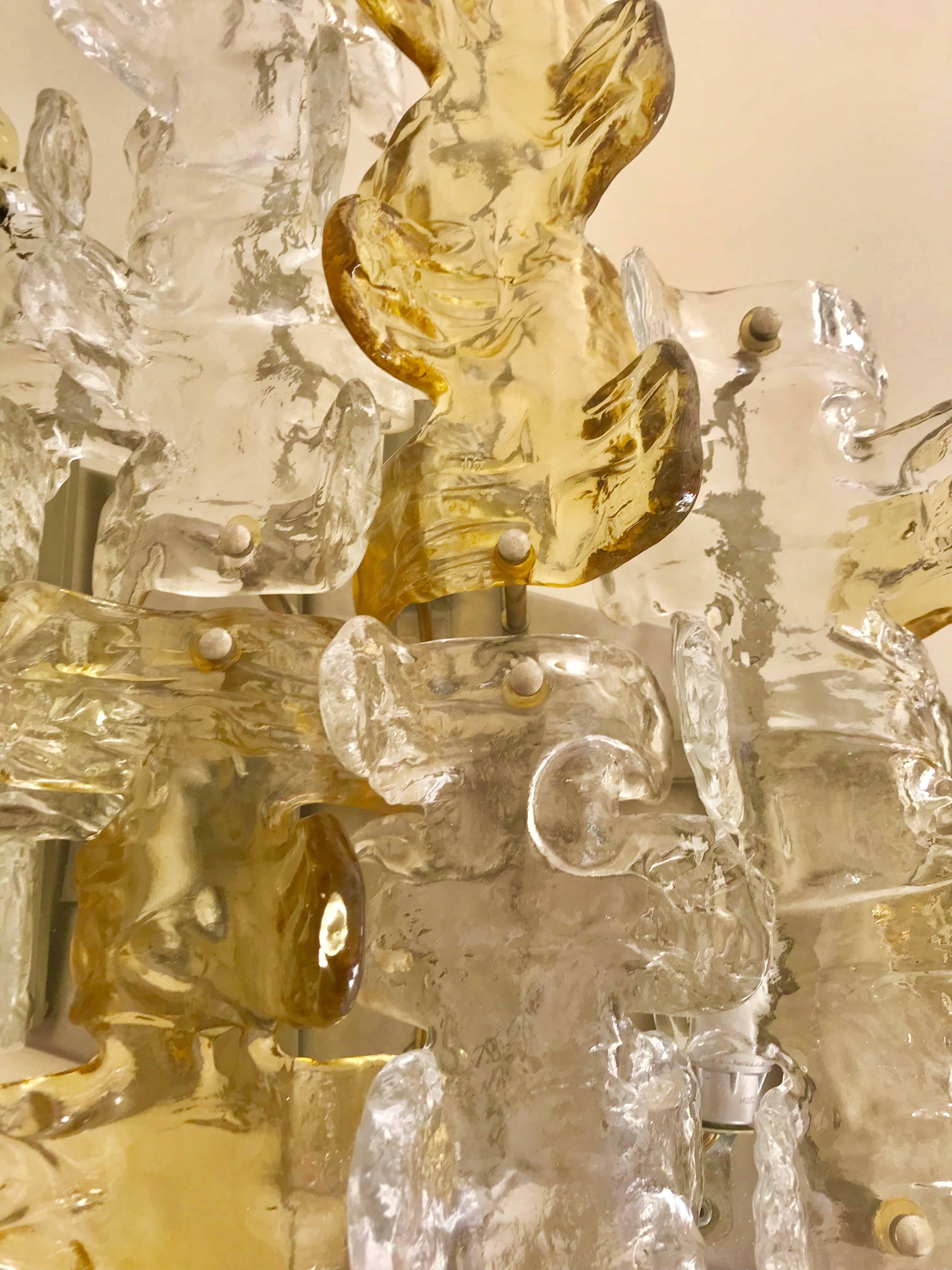 Murano Glass Carlo Nason mid-century wall light Sculpture glass murano, 1960 For Sale