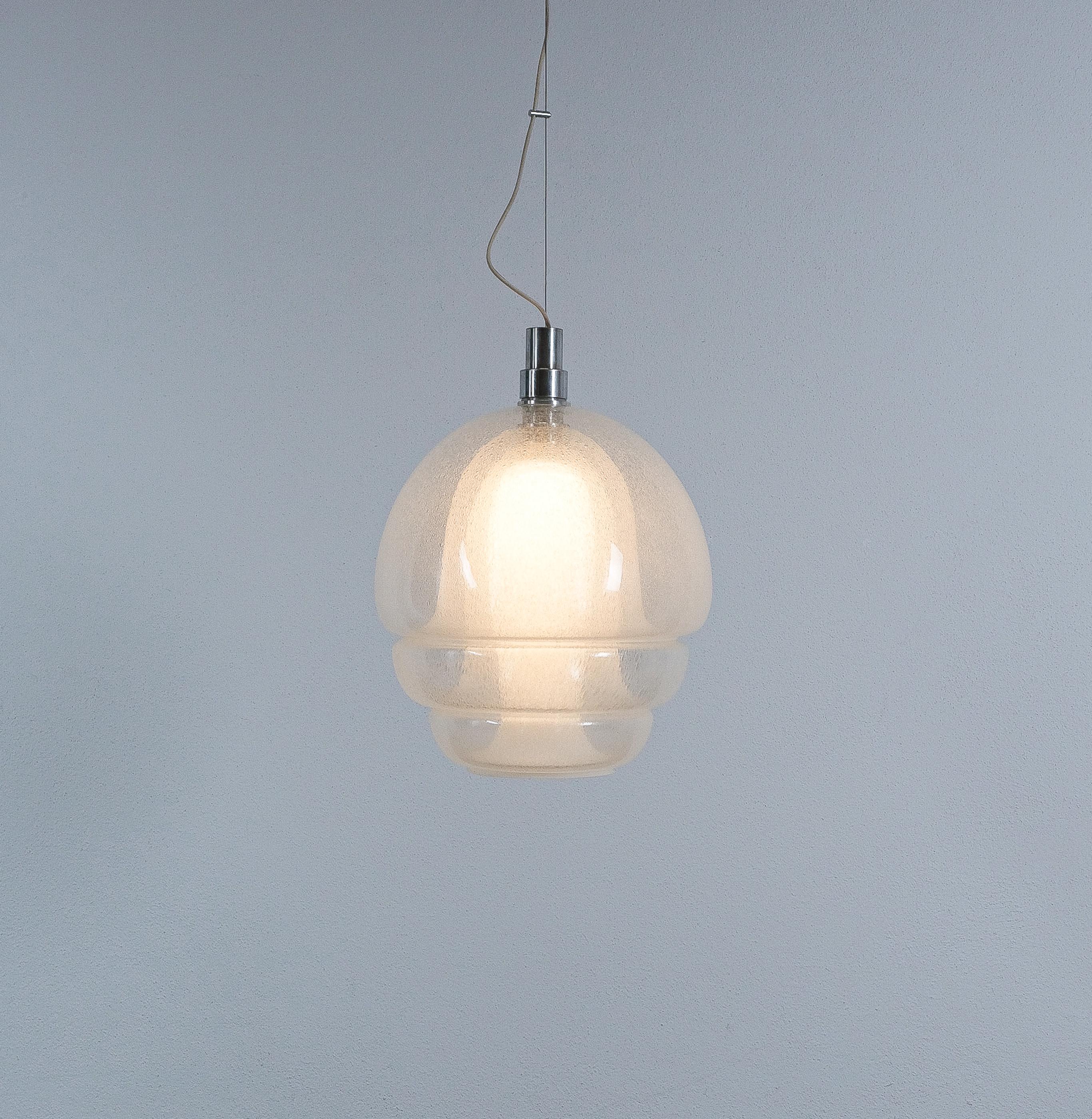 Laiton Carlo Nason Model No 134 Medusa Pulegoso Glass Lamp Mazzega, Italie, 1969 en vente