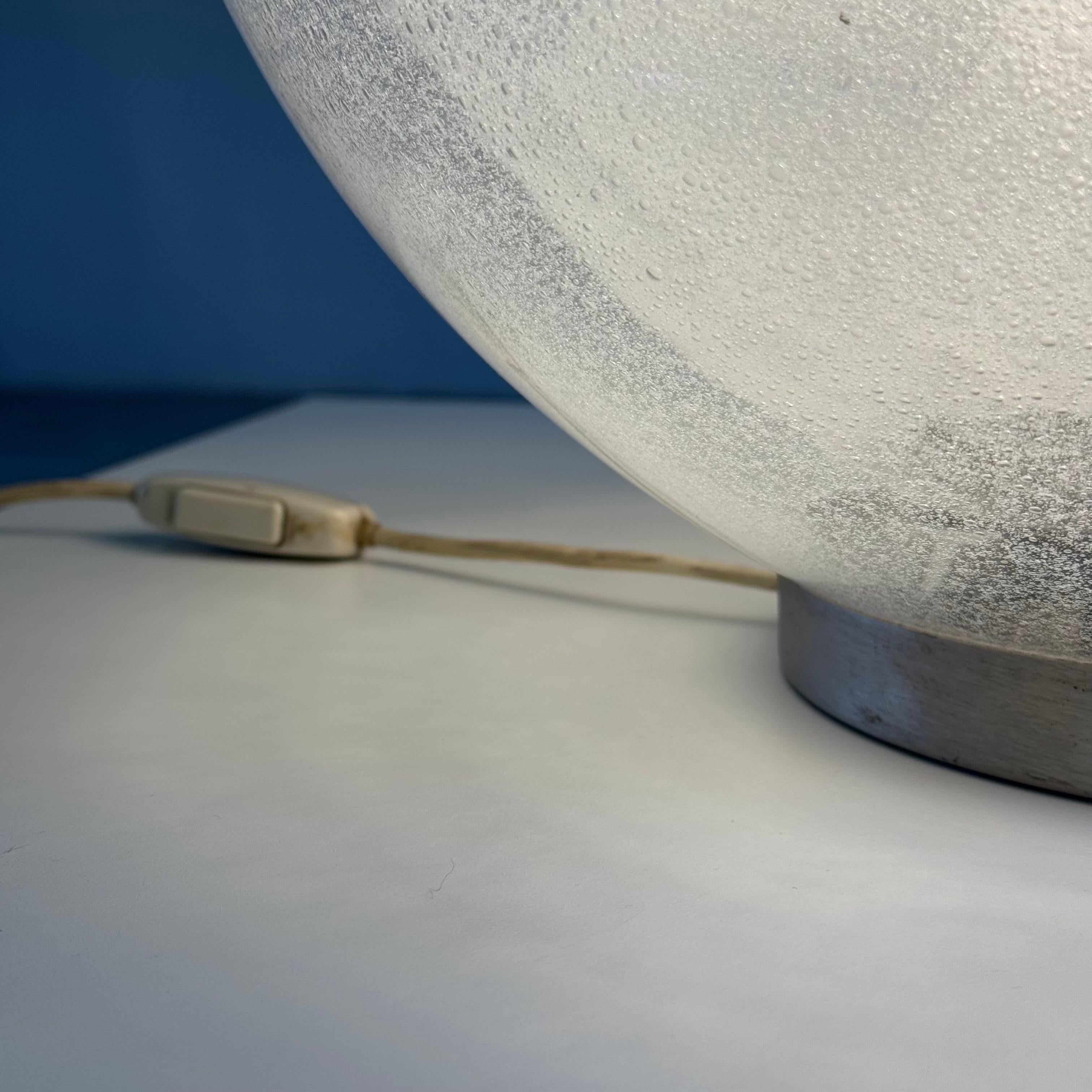 Carlo Nason Model LT328 Italian Table Lamp, Pulegoso Glass, 1970s, Labeled For Sale 5