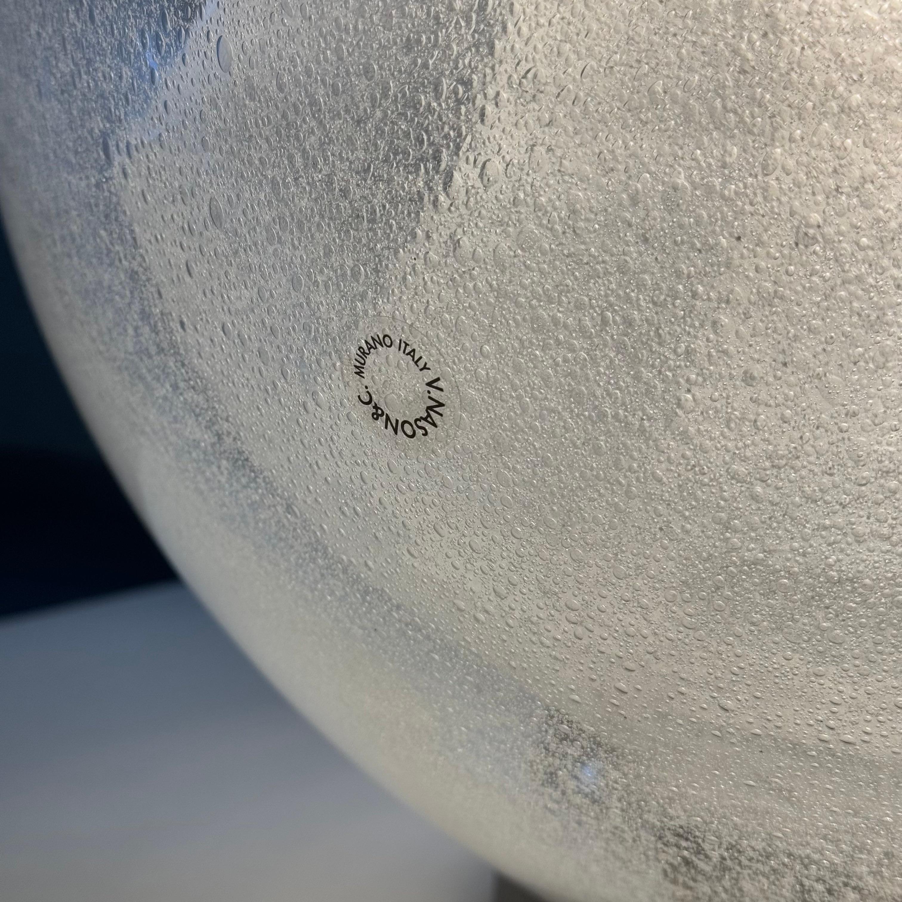 Carlo Nason Model LT328 Italian Table Lamp, Pulegoso Glass, 1970s, Labeled For Sale 6