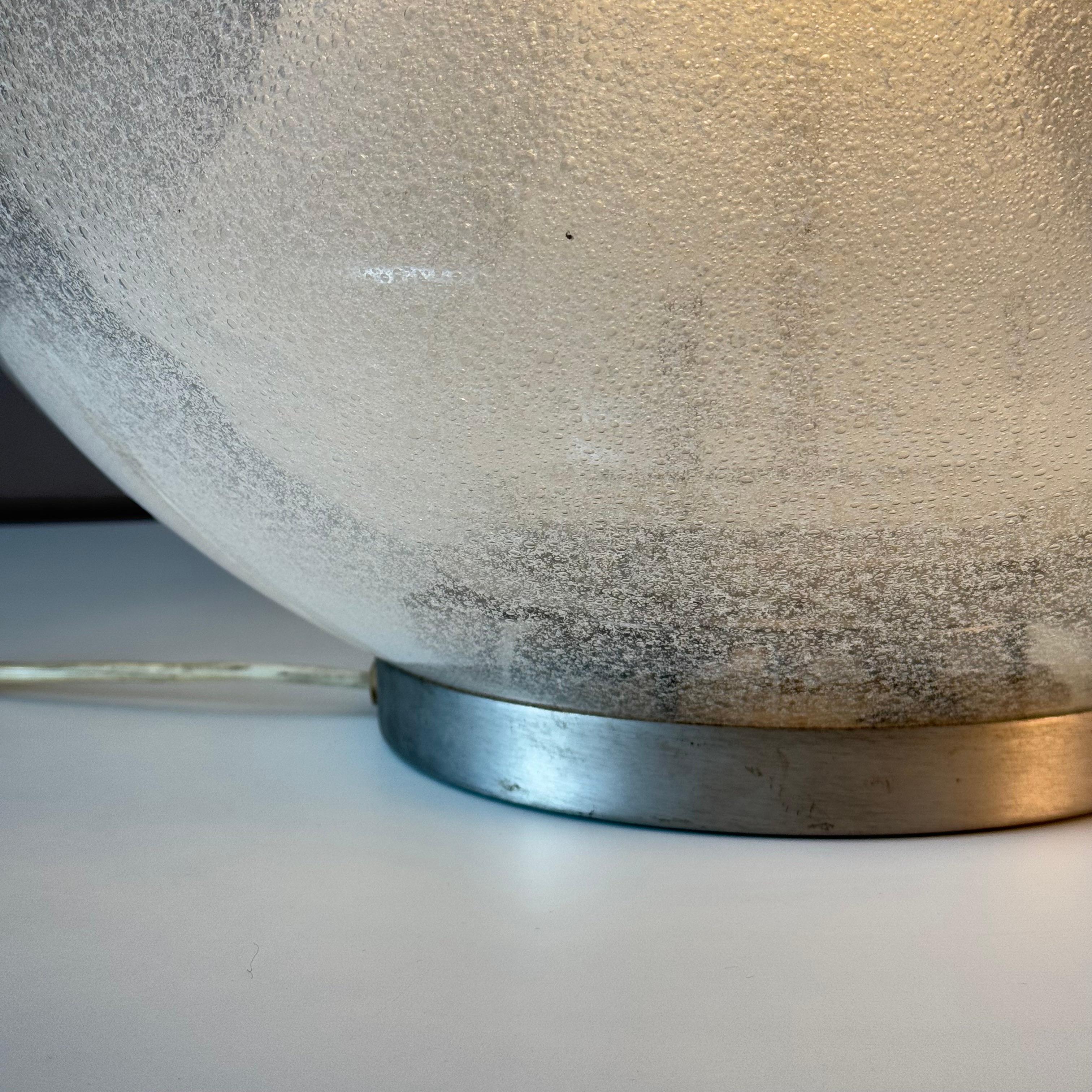 Carlo Nason Model LT328 Italian Table Lamp, Pulegoso Glass, 1970s, Labeled For Sale 7