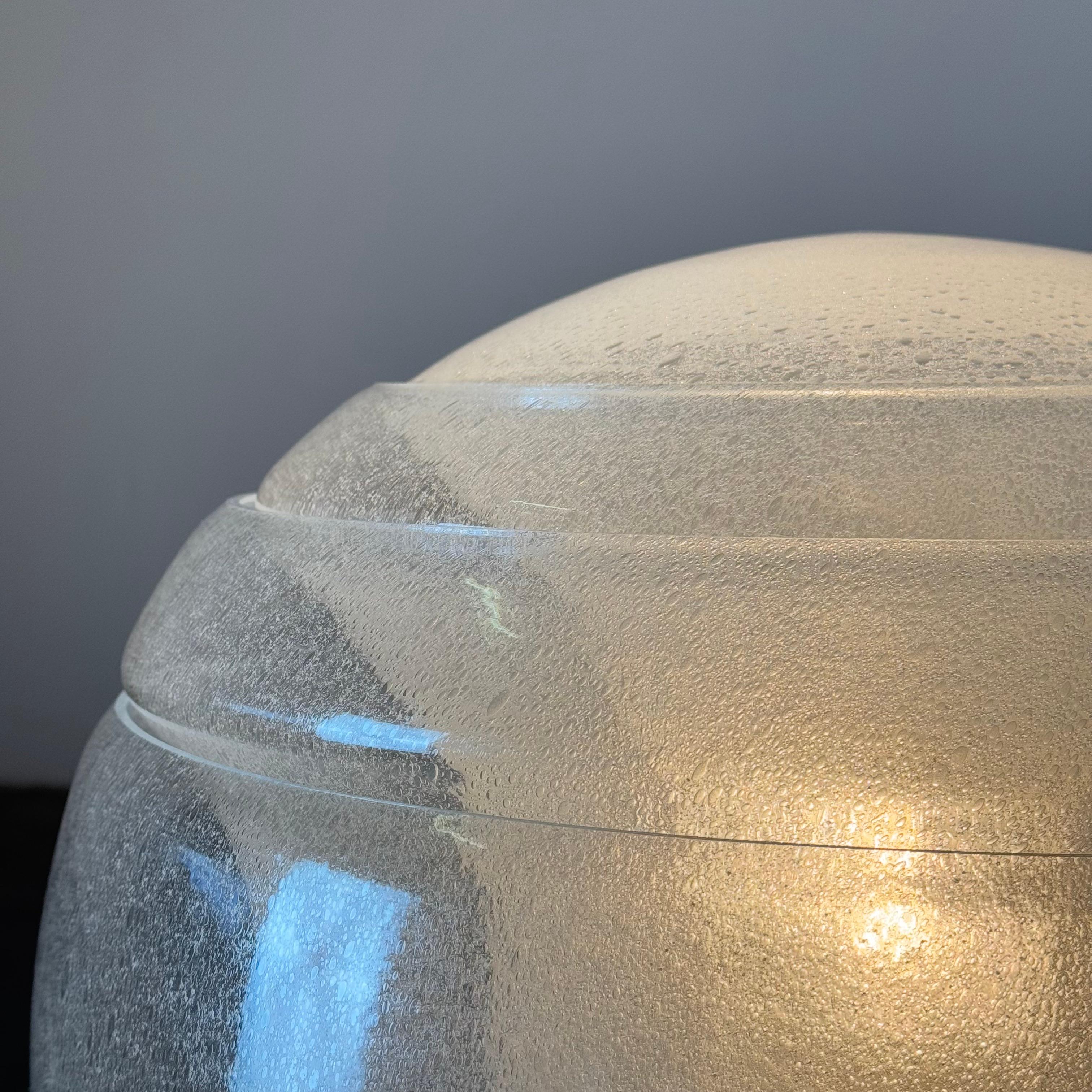 Carlo Nason Model LT328 Italian Table Lamp, Pulegoso Glass, 1970s, Labeled For Sale 9