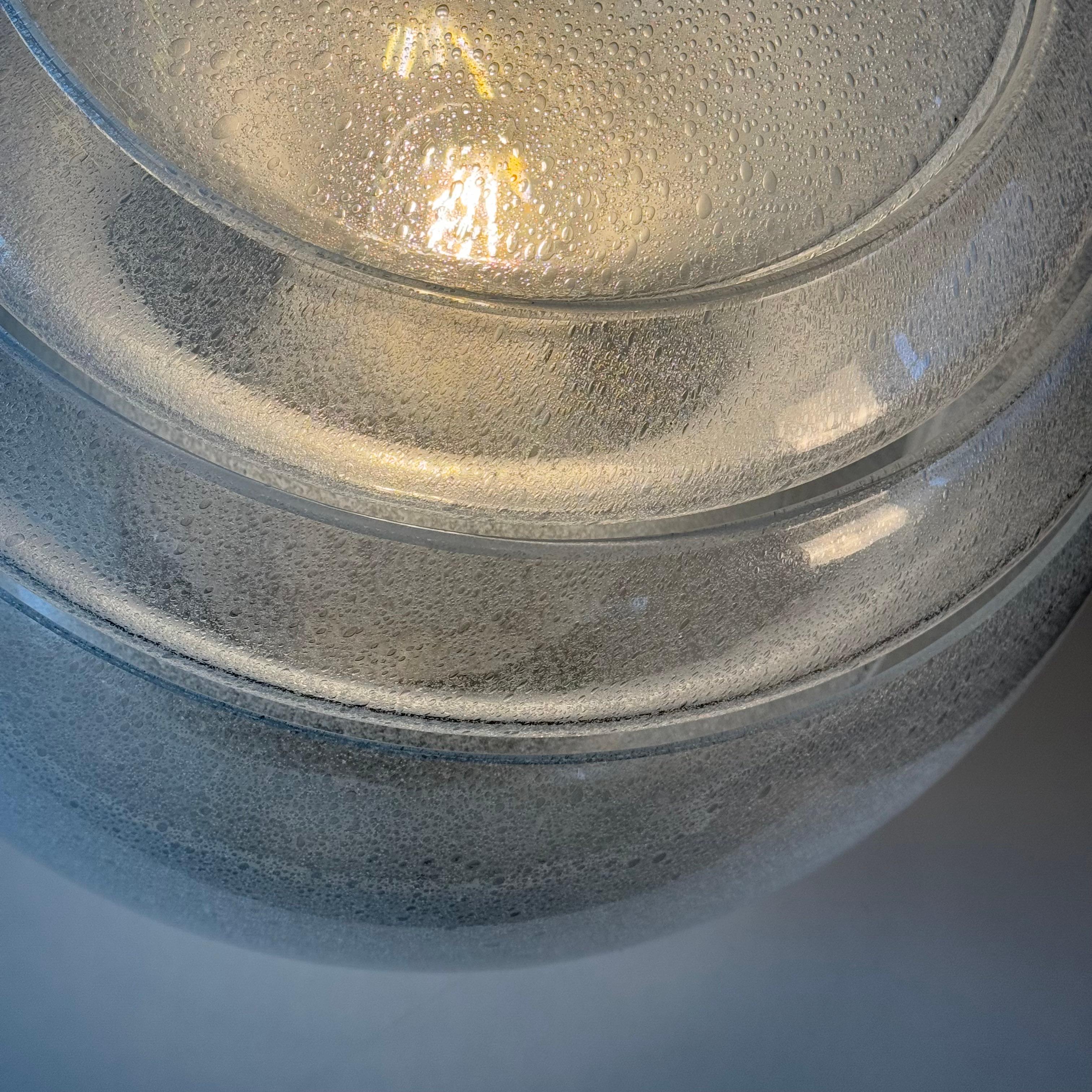 Carlo Nason Model LT328 Italian Table Lamp, Pulegoso Glass, 1970s, Labeled For Sale 11