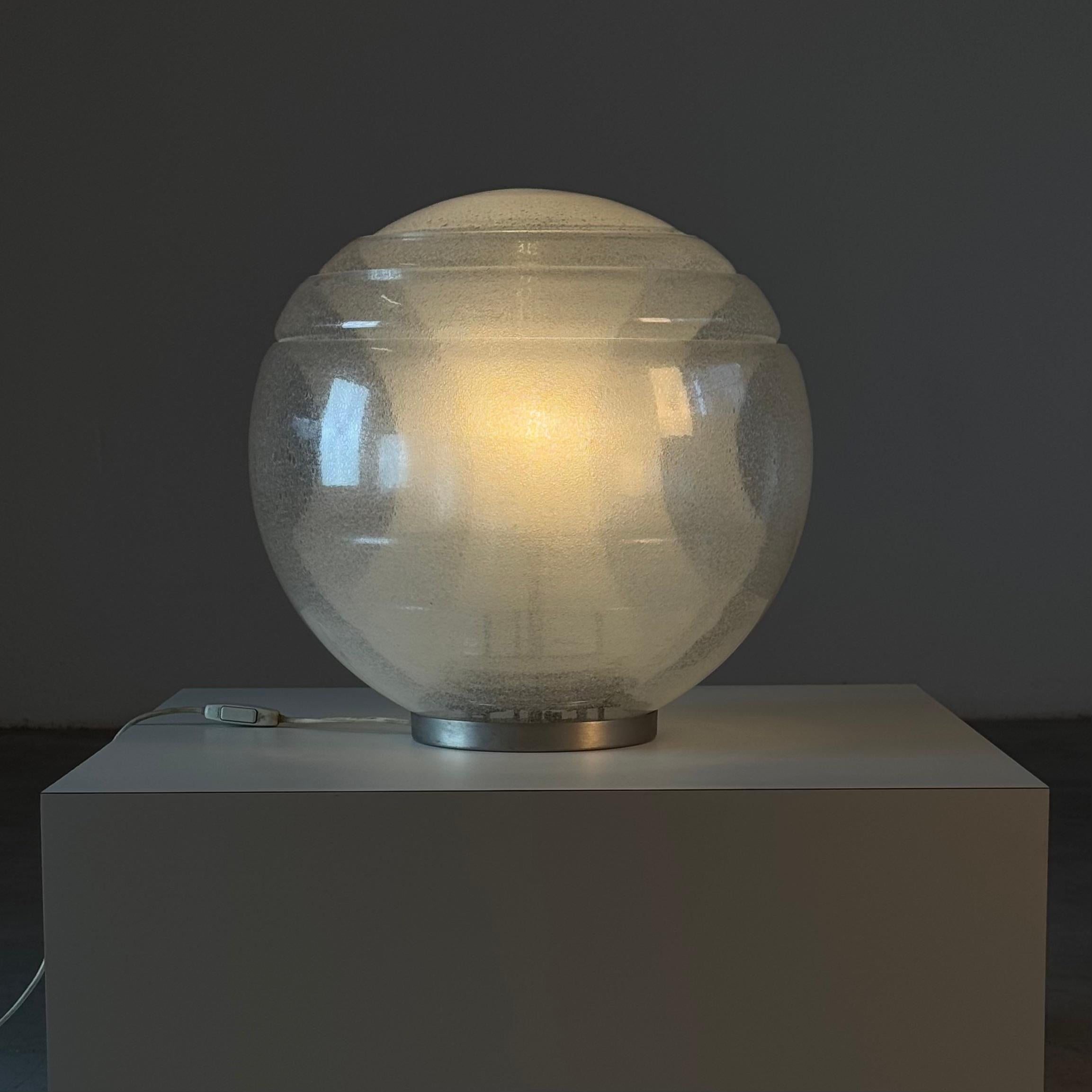 Late 20th Century Carlo Nason Model LT328 Italian Table Lamp, Pulegoso Glass, 1970s, Labeled For Sale