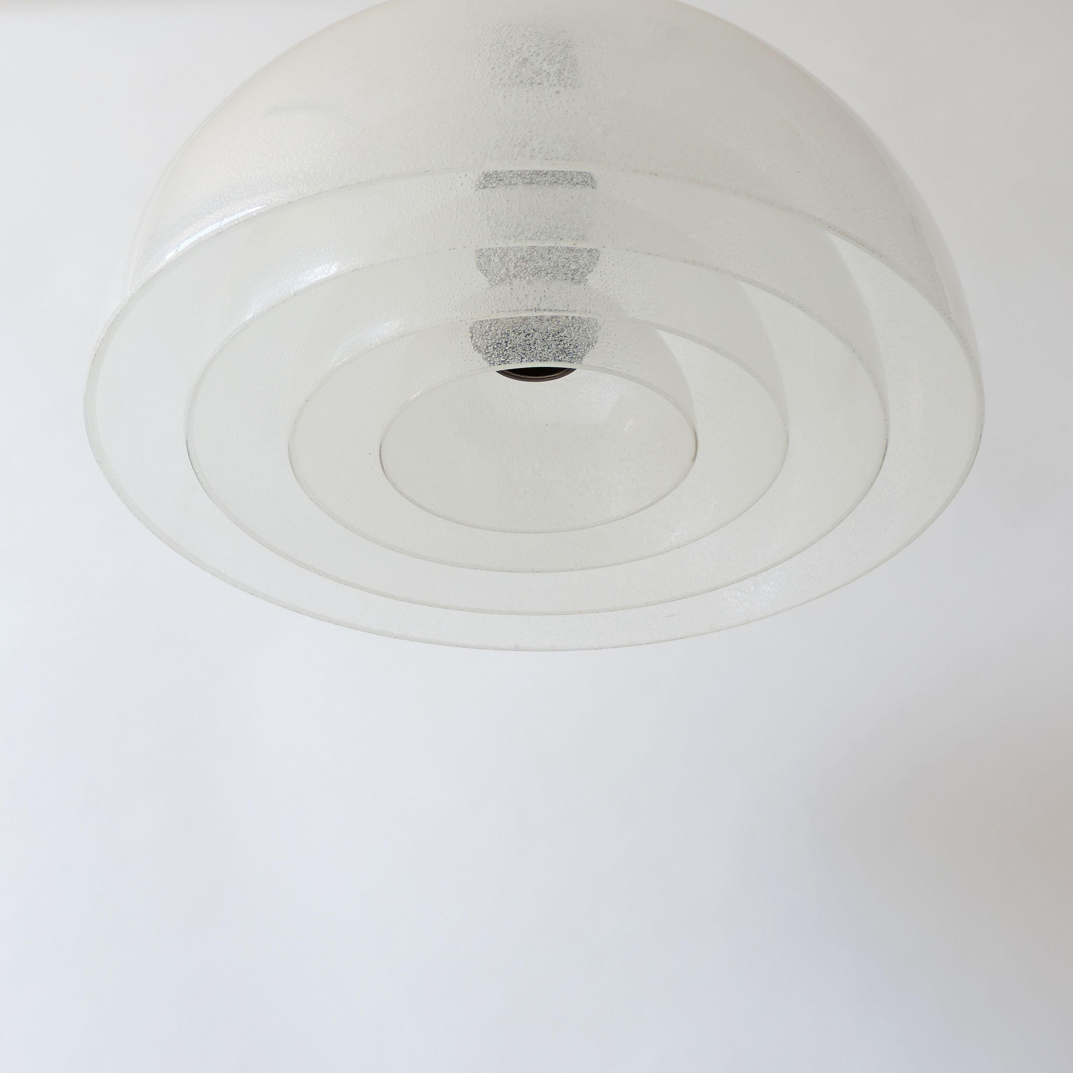 Carlo Nason Model 338 Murano glass ceiling lamp for Mazzega, Italy 1969.