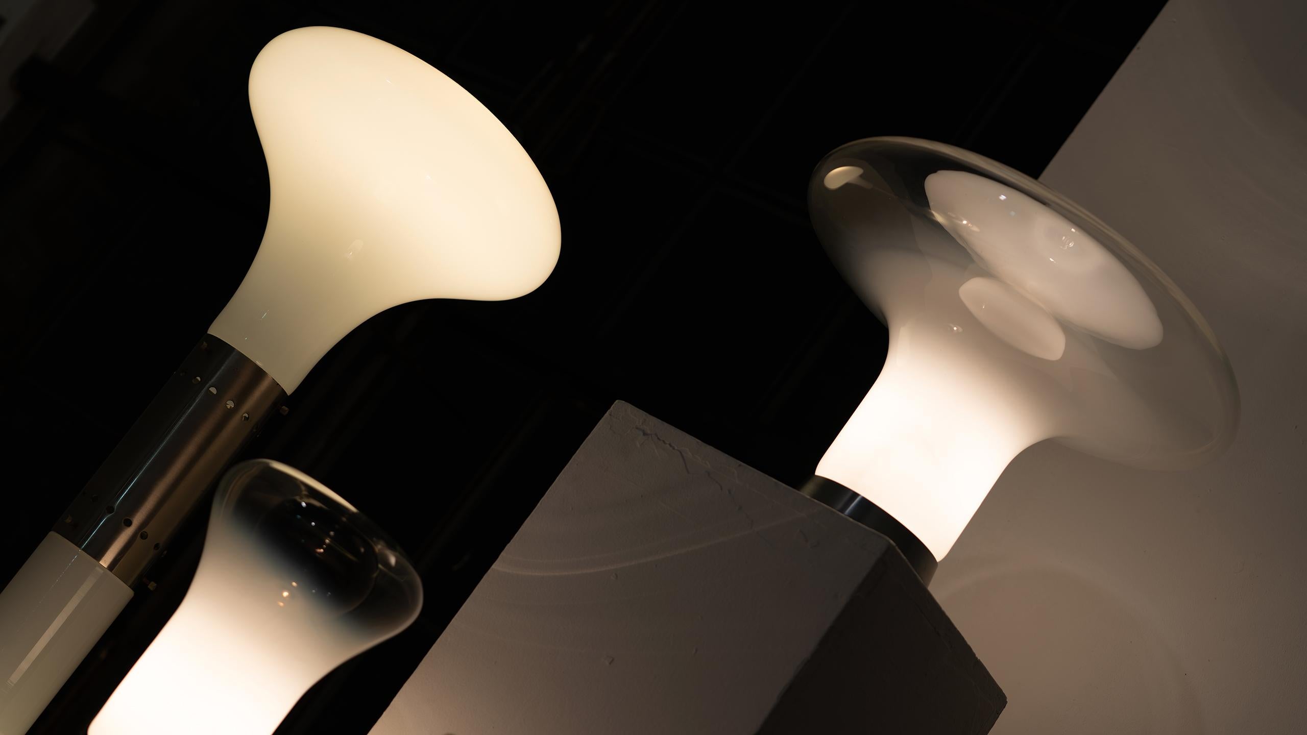 Carlo Nason Murano Glass & Chrome Soffiato Floor Lamp by Mazzega 1962 Italy In Good Condition In Munster, NRW