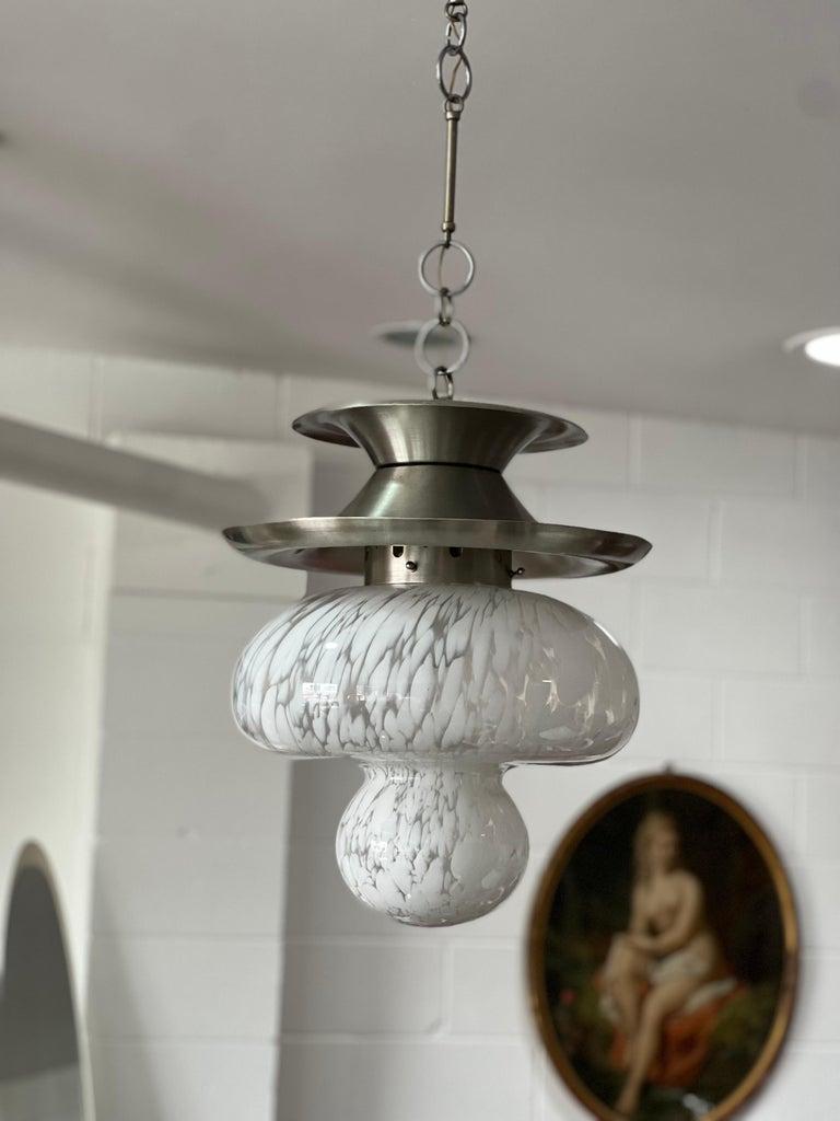 Space Age Carlo Nason Murano Glass Pendant Lamp For Sale