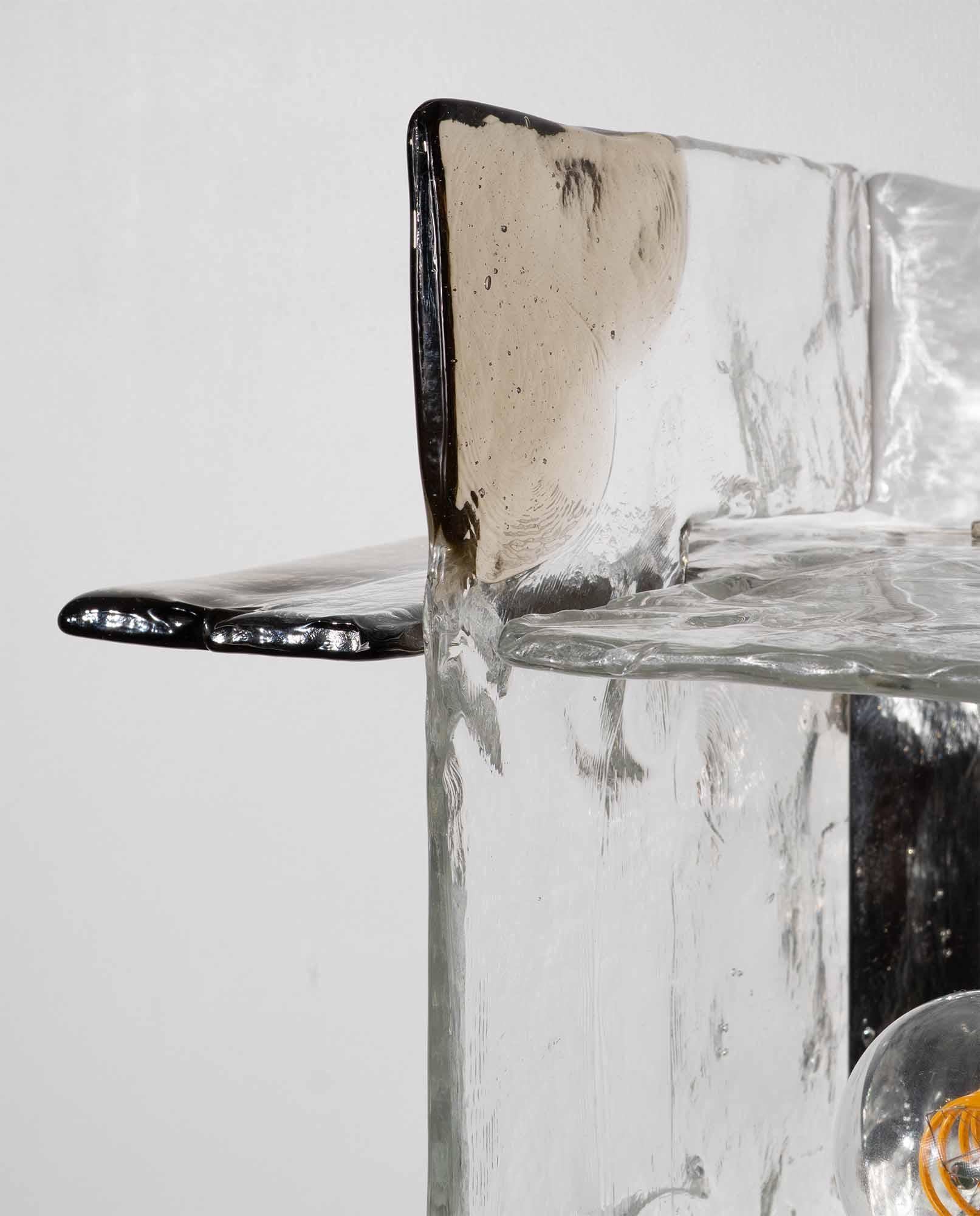 Lámpara de cristal de Murano Carlo Nason en marrón para AV Mazzega, Italia, años 70 Cristal de Murano en venta