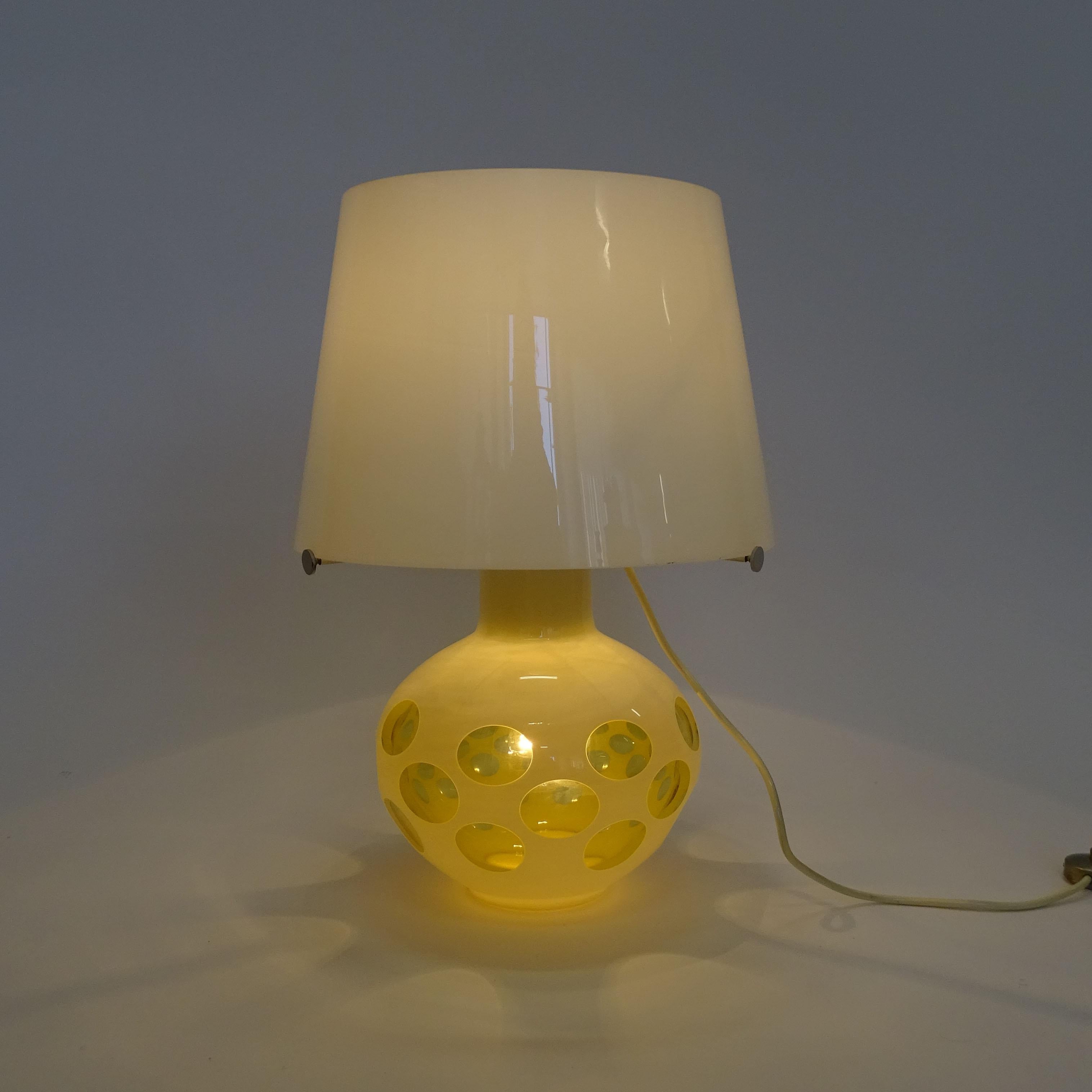 Mid-Century Modern Carlo Nason Murano Glass Table Lamp for Mazzega, Italy 1970s For Sale