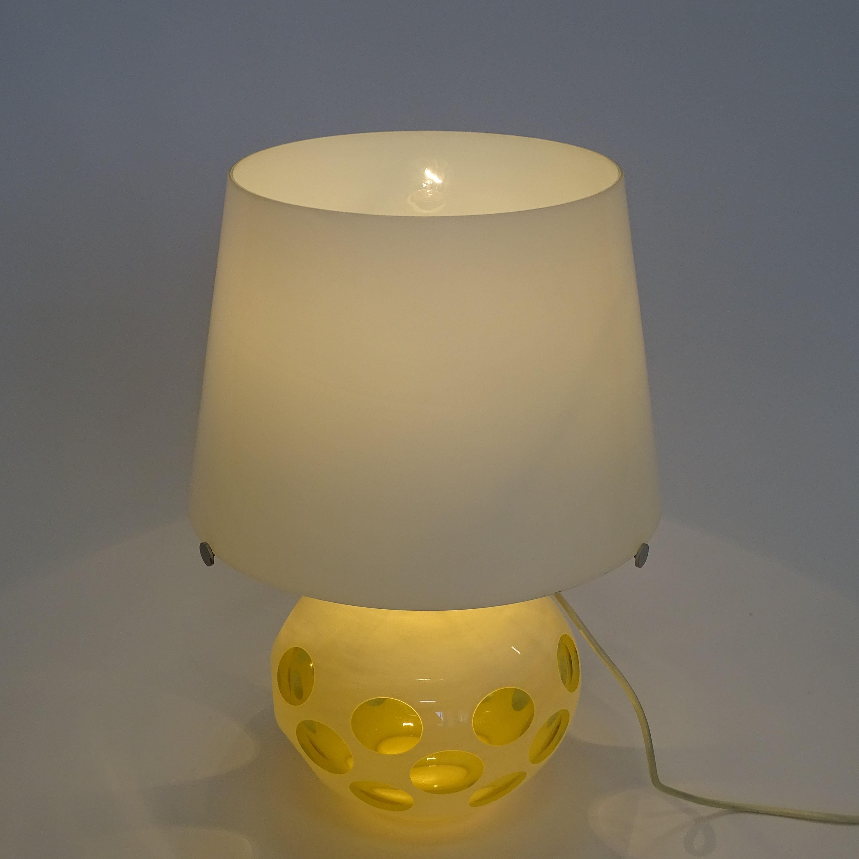Italian Carlo Nason Murano Glass Table Lamp for Mazzega, Italy 1970s For Sale