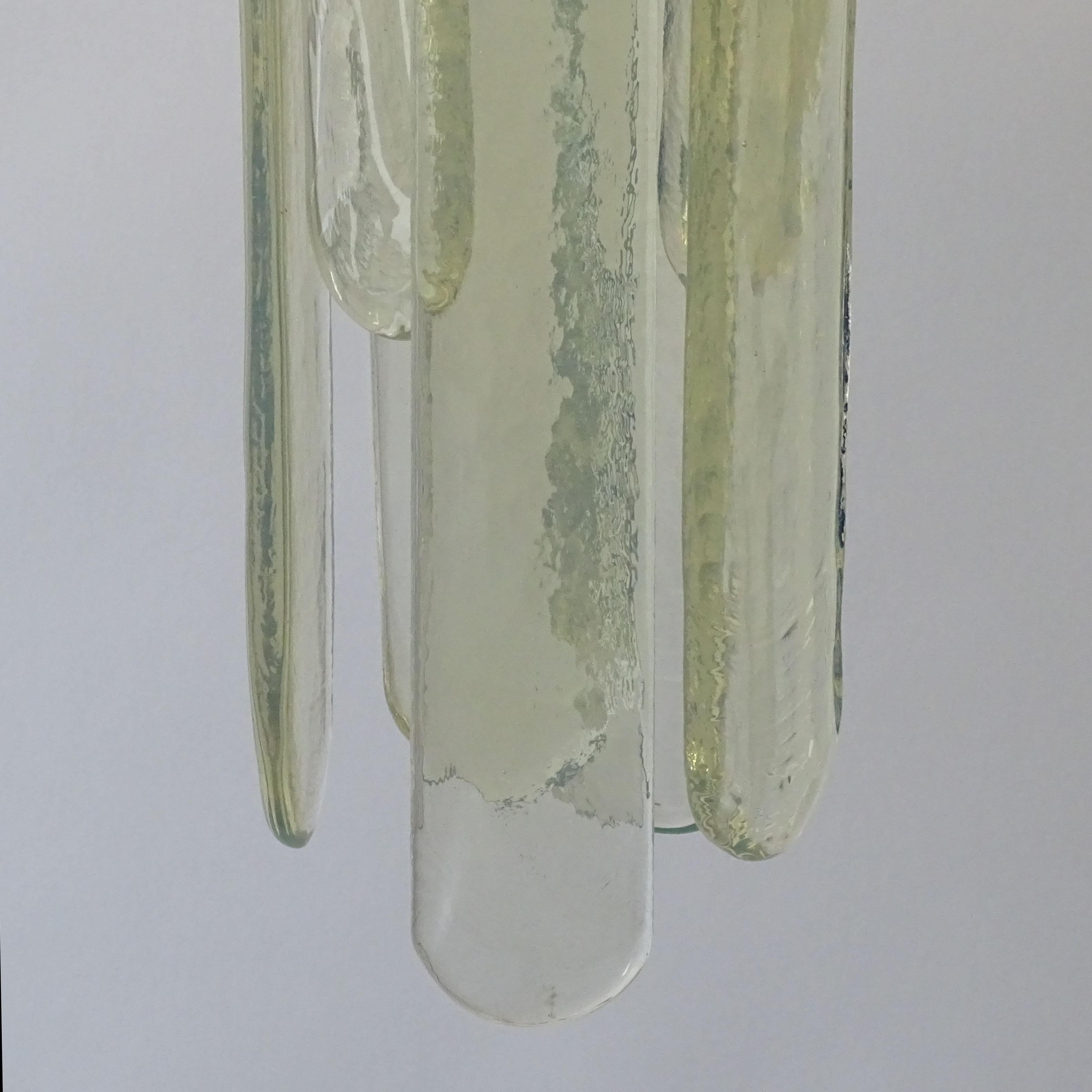 Mid-Century Modern Carlo Nason Murano Glass Waterfall Ceiling Lamp for Mazzega, Italy 1960s For Sale