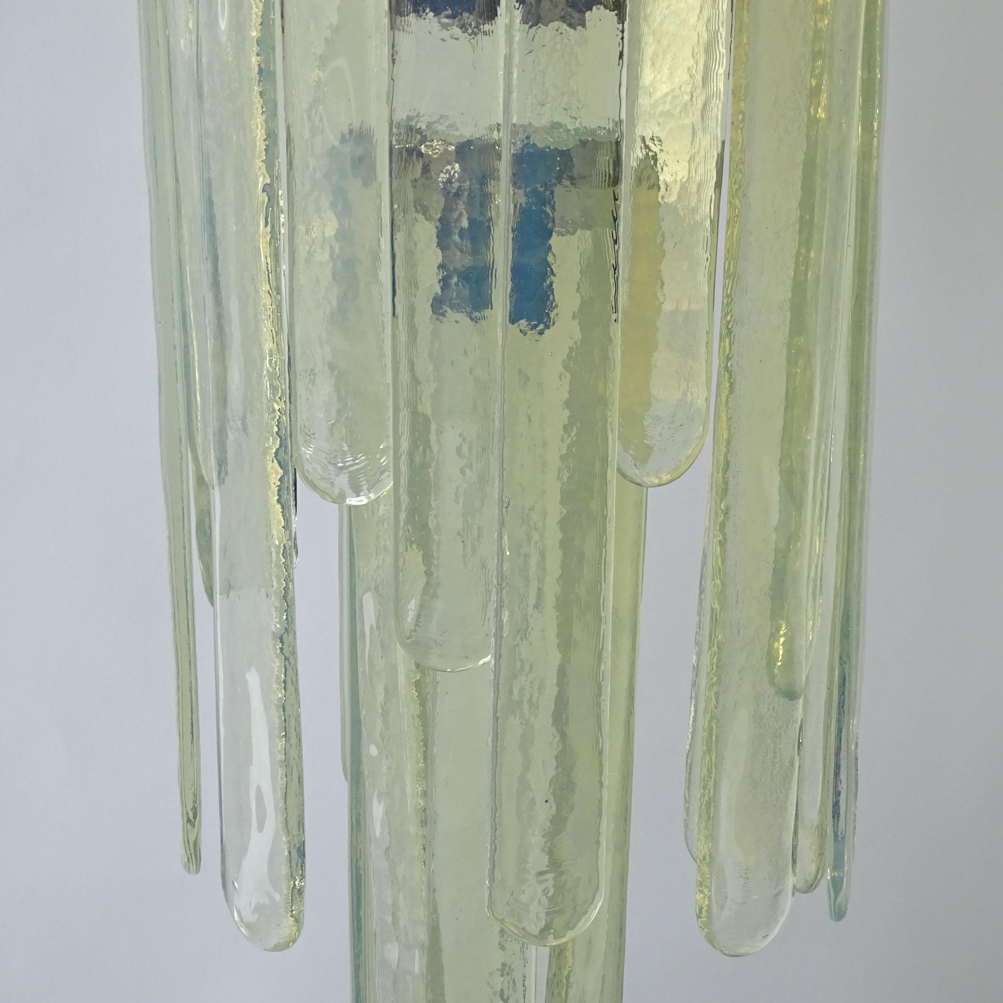 Italian Carlo Nason Murano Glass Waterfall Ceiling Lamp for Mazzega, Italy 1960s For Sale